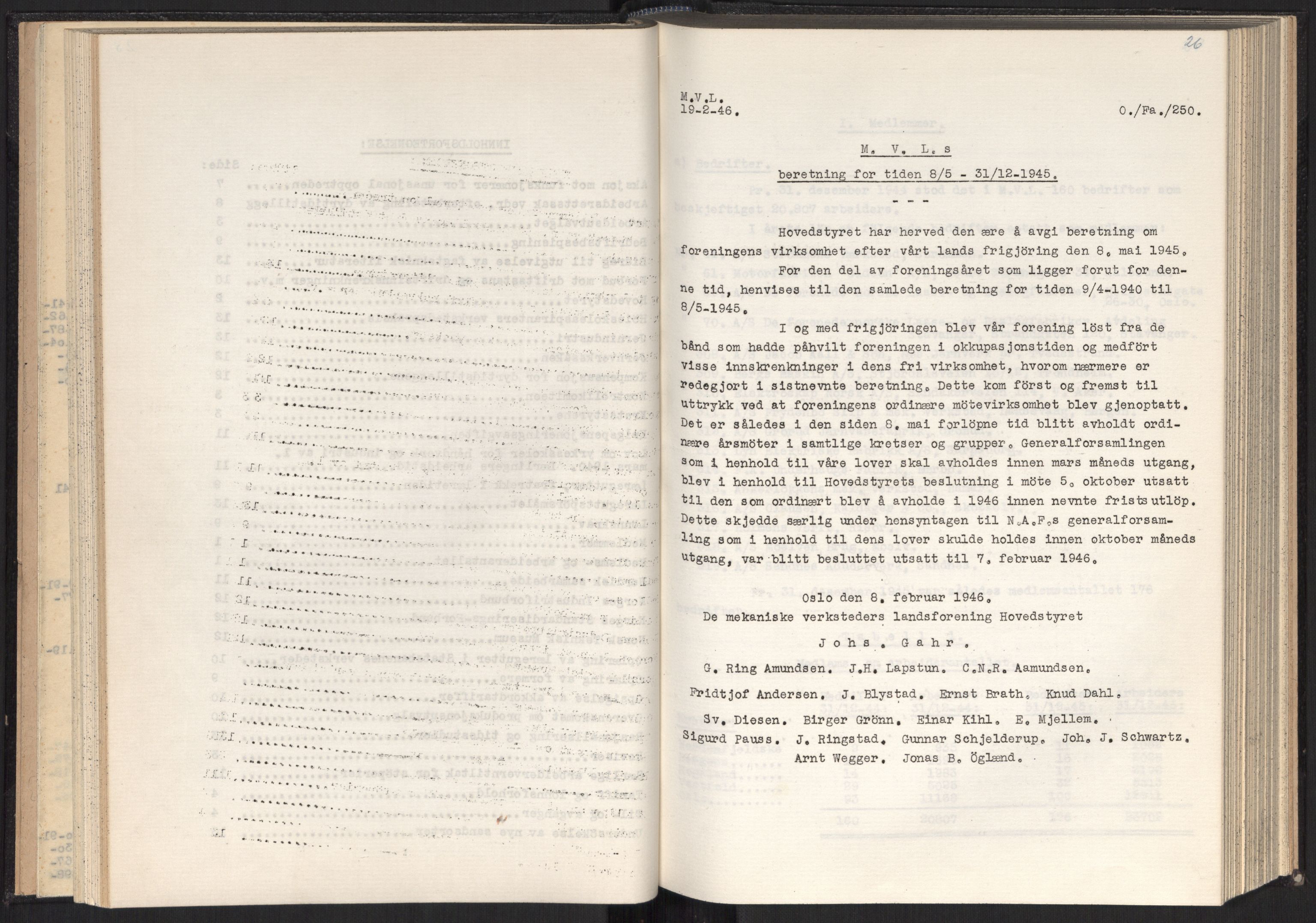 Teknologibedriftenes Landsforening TBL, RA/PA-1700/A/Ad/L0007: Årsberetning med register, 1940-1951, p. 26