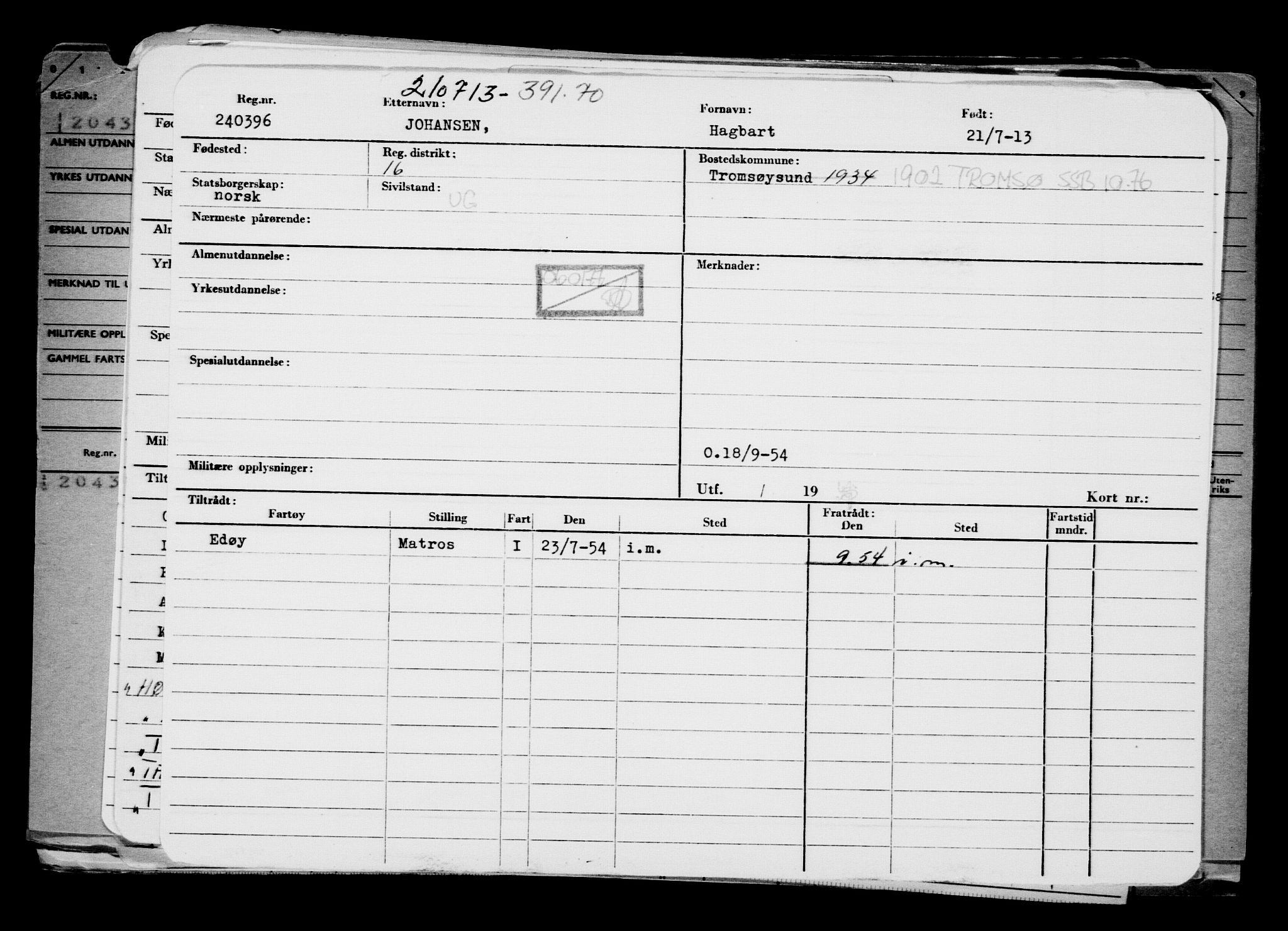 Direktoratet for sjømenn, AV/RA-S-3545/G/Gb/L0114: Hovedkort, 1913, p. 219