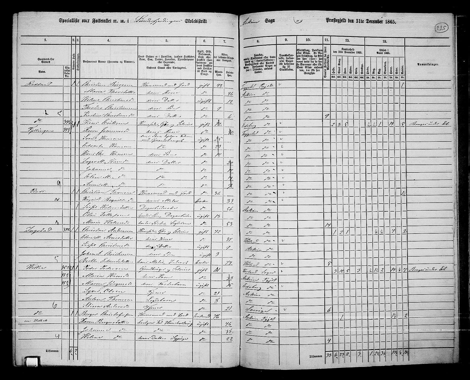 RA, 1865 census for Askim, 1865, p. 82