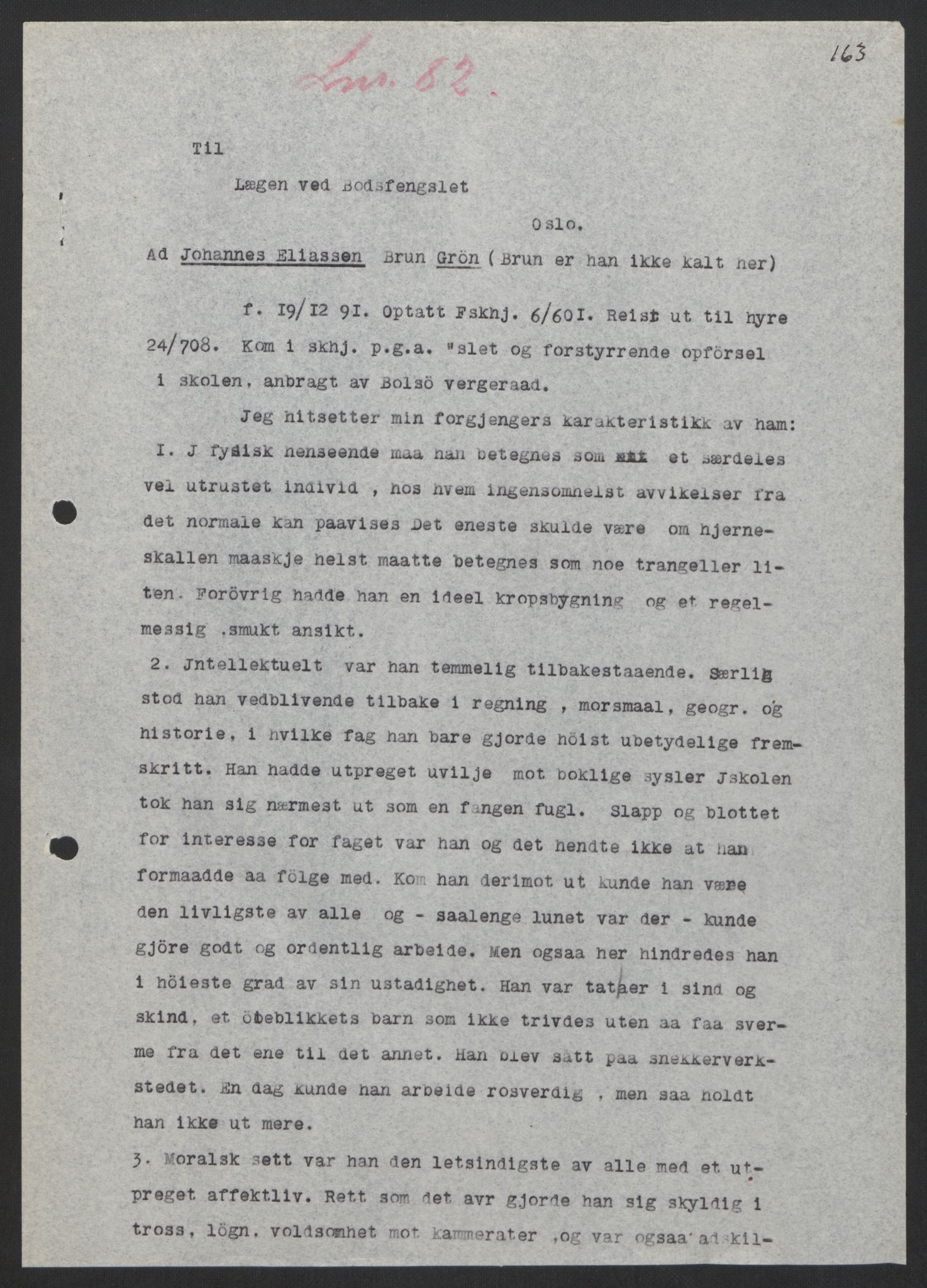 Falstad skolehjem, AV/RA-S-1676/E/Eb/L0004: Elevmapper løpenr. 81-98, 1901-1909, p. 23