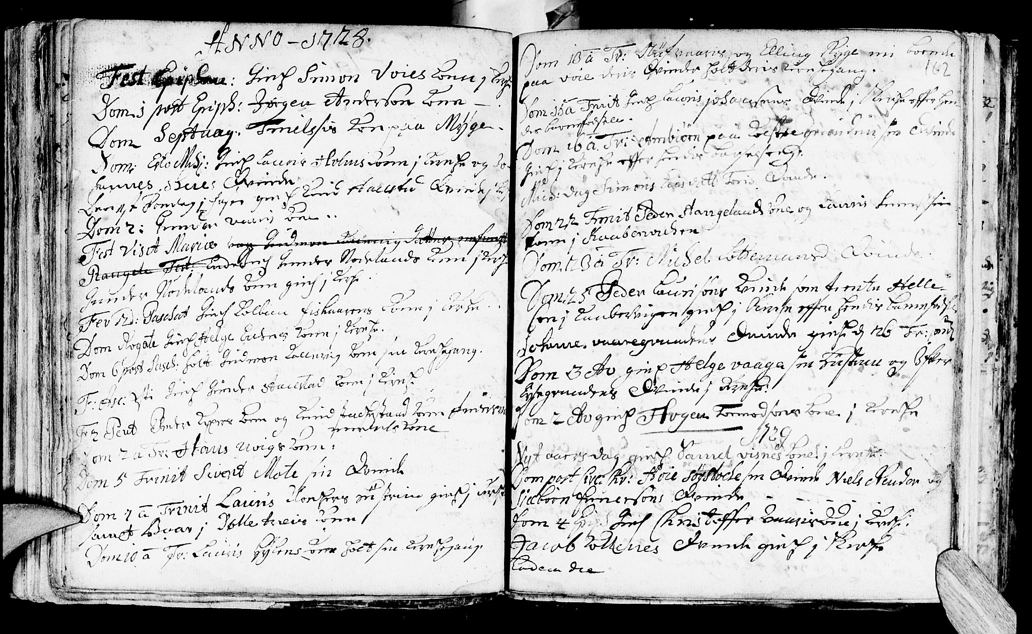 Avaldsnes sokneprestkontor, SAST/A -101851/H/Ha/Haa/L0001: Parish register (official) no. A 1, 1711-1764, p. 162