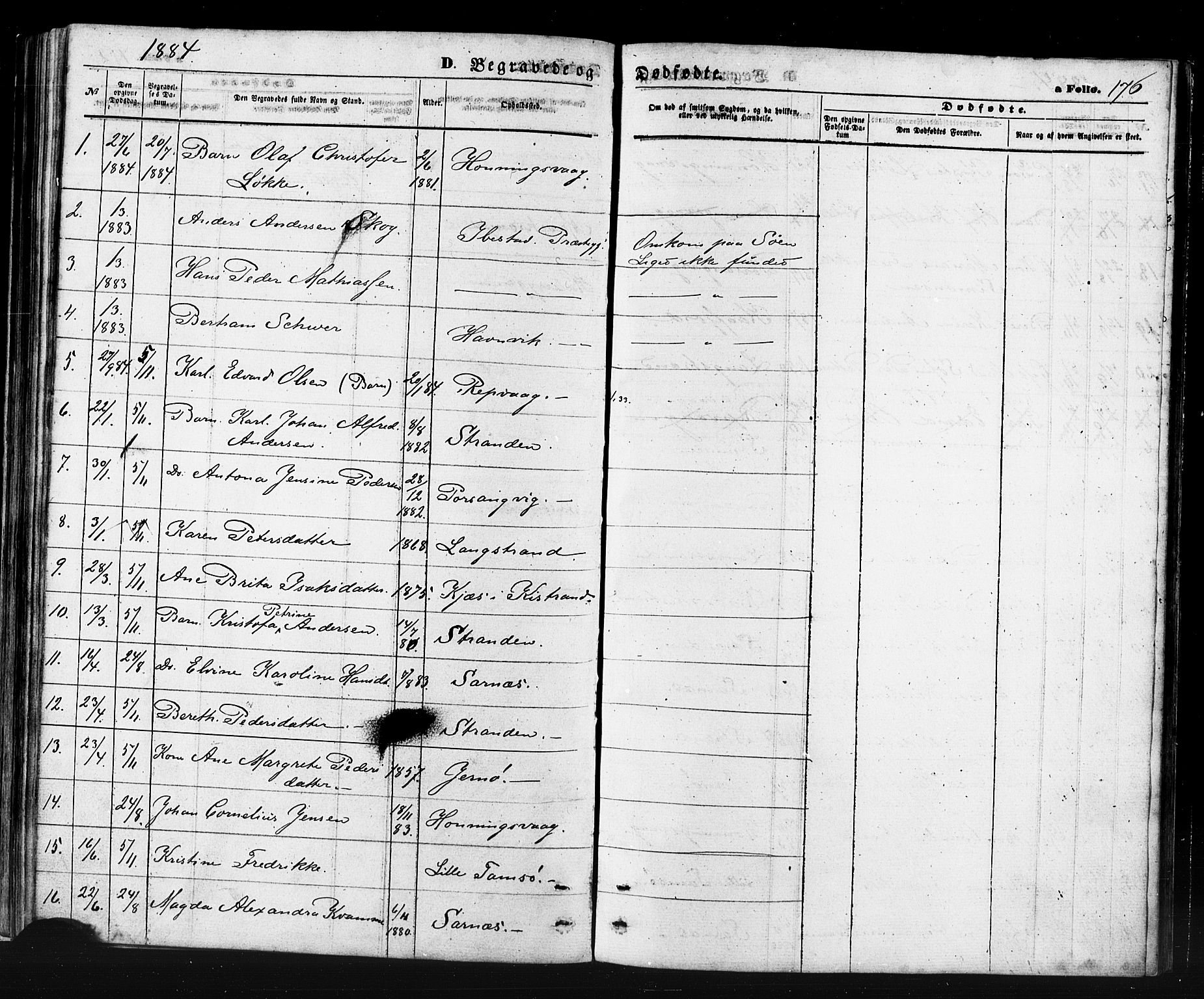 Måsøy sokneprestkontor, SATØ/S-1348/H/Ha/L0006kirke: Parish register (official) no. 6, 1861-1886, p. 176