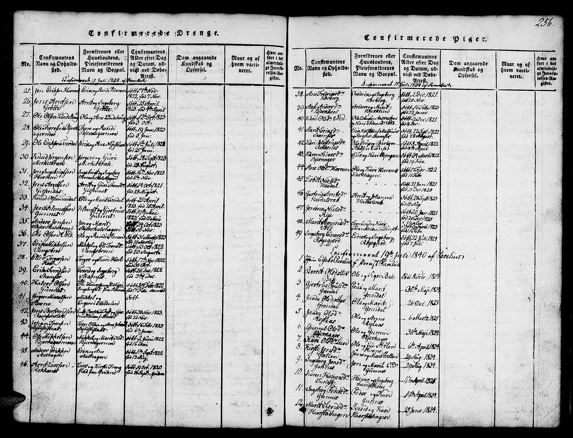 Ministerialprotokoller, klokkerbøker og fødselsregistre - Sør-Trøndelag, SAT/A-1456/674/L0874: Parish register (copy) no. 674C01, 1816-1860, p. 256