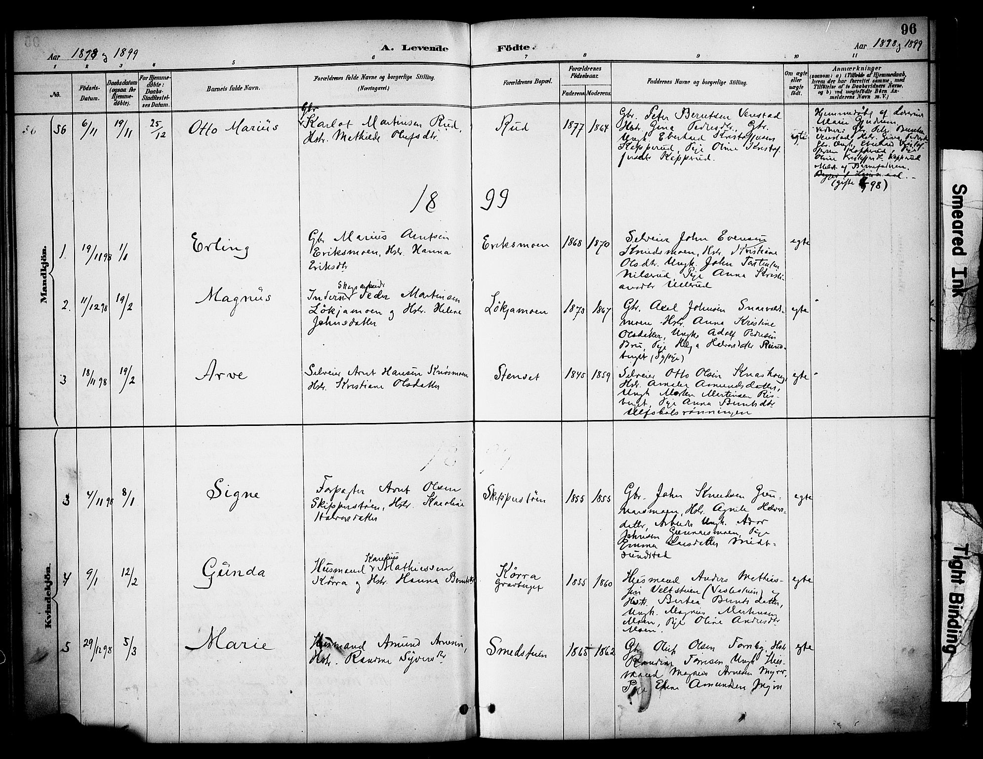 Våler prestekontor, Hedmark, SAH/PREST-040/H/Ha/Haa/L0005: Parish register (official) no. 5, 1887-1905, p. 96