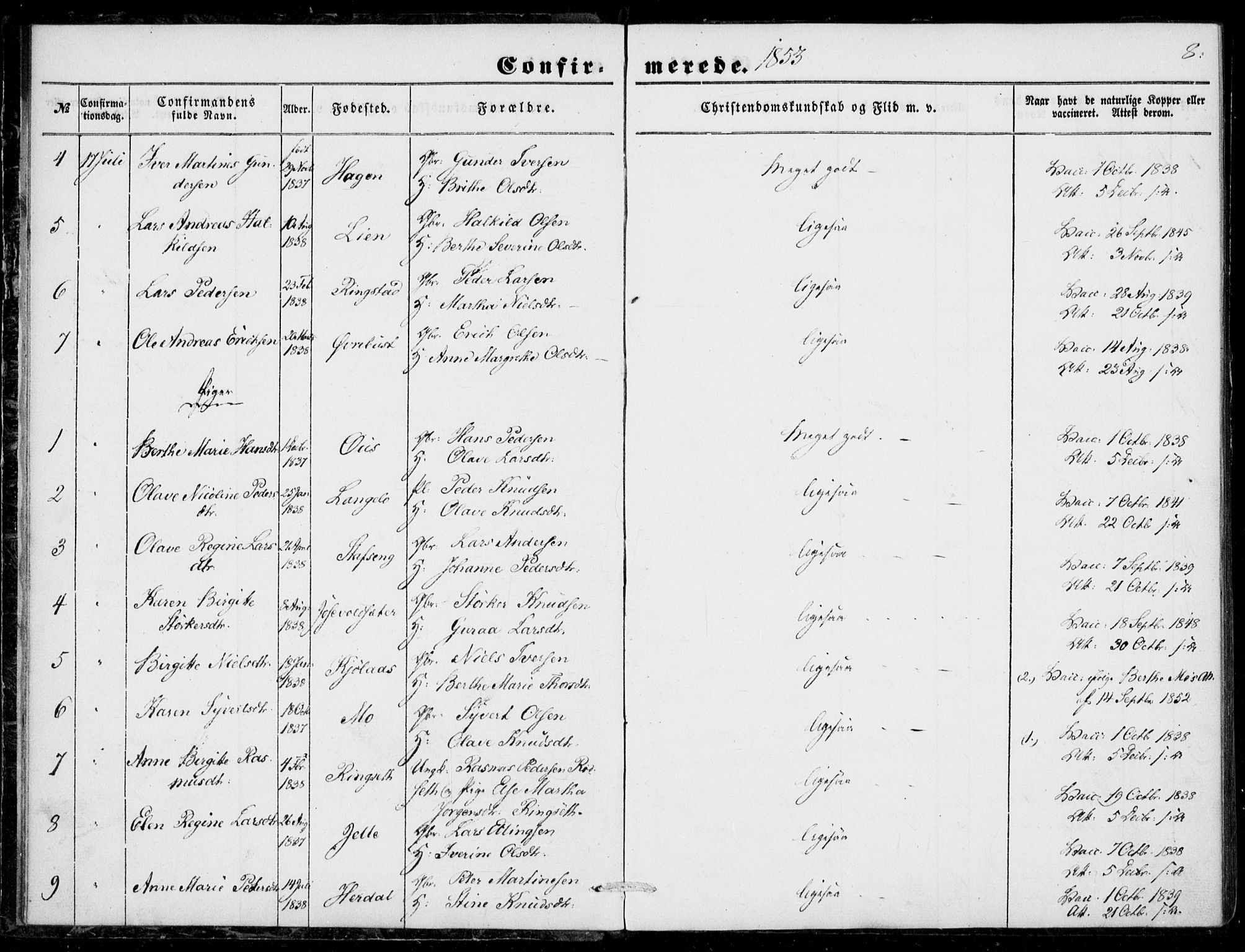 Ministerialprotokoller, klokkerbøker og fødselsregistre - Møre og Romsdal, SAT/A-1454/520/L0281: Parish register (official) no. 520A10, 1851-1881, p. 8