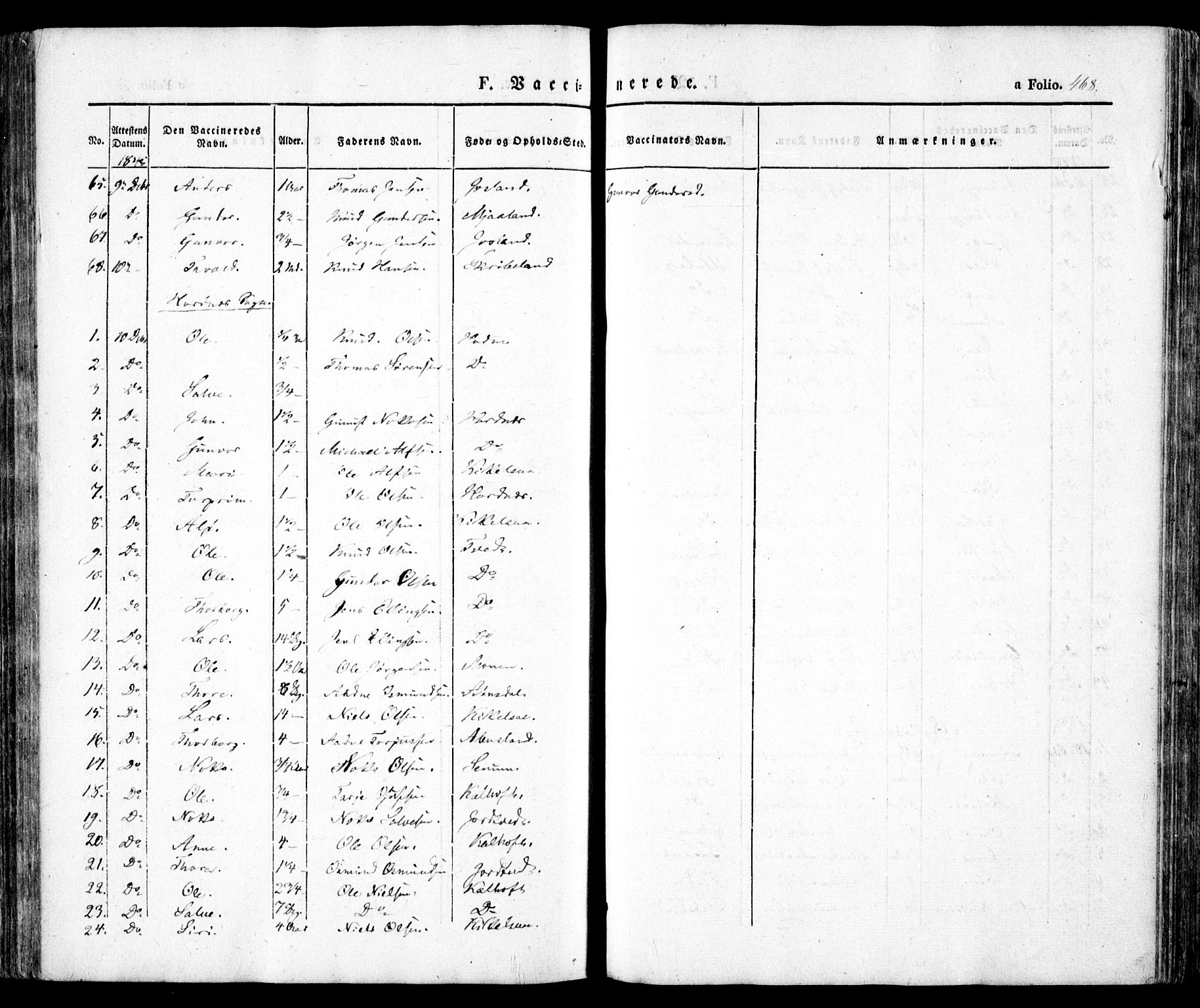 Evje sokneprestkontor, AV/SAK-1111-0008/F/Fa/Faa/L0005: Parish register (official) no. A 5, 1843-1865, p. 468