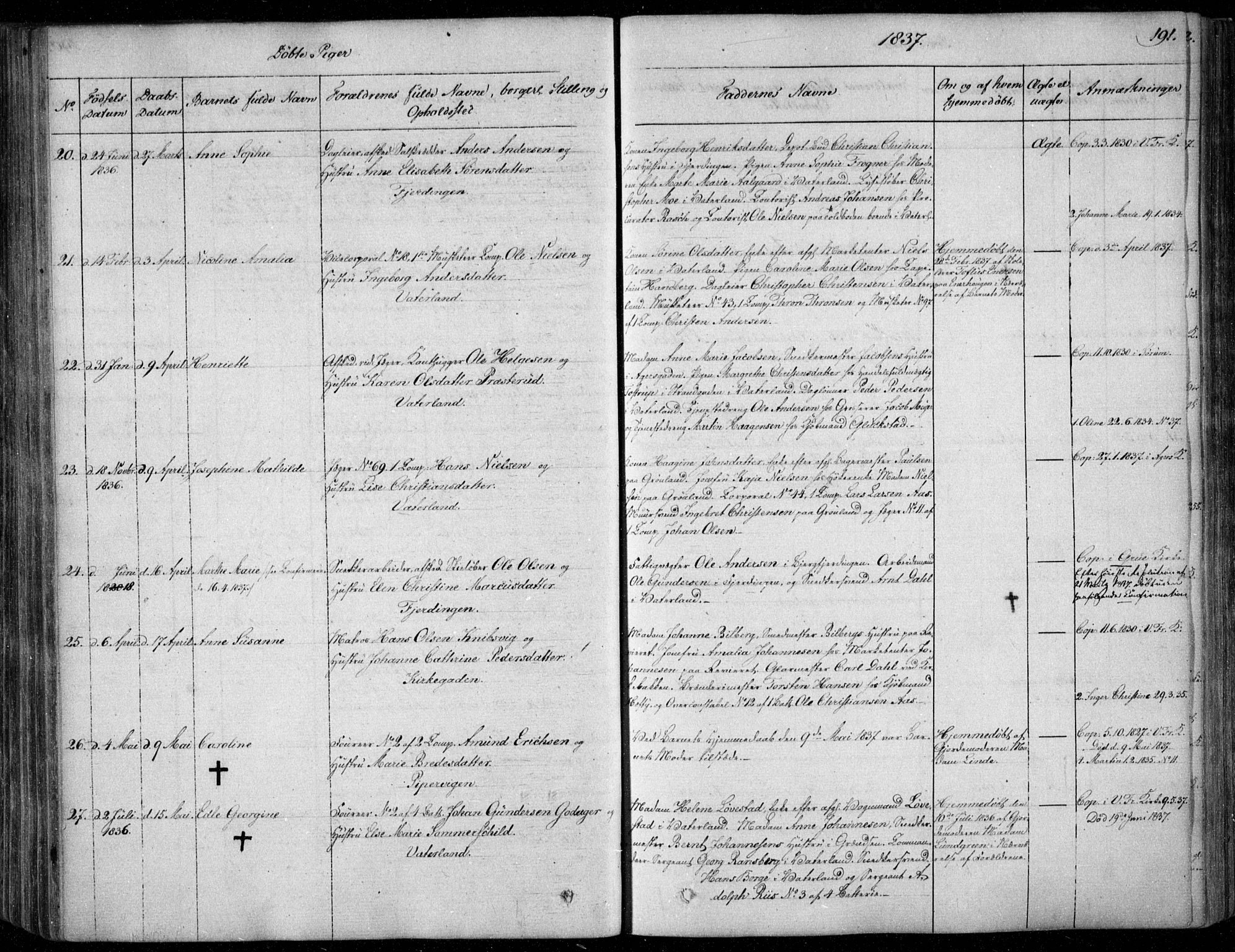 Garnisonsmenigheten Kirkebøker, AV/SAO-A-10846/F/Fa/L0006: Parish register (official) no. 6, 1828-1841, p. 191