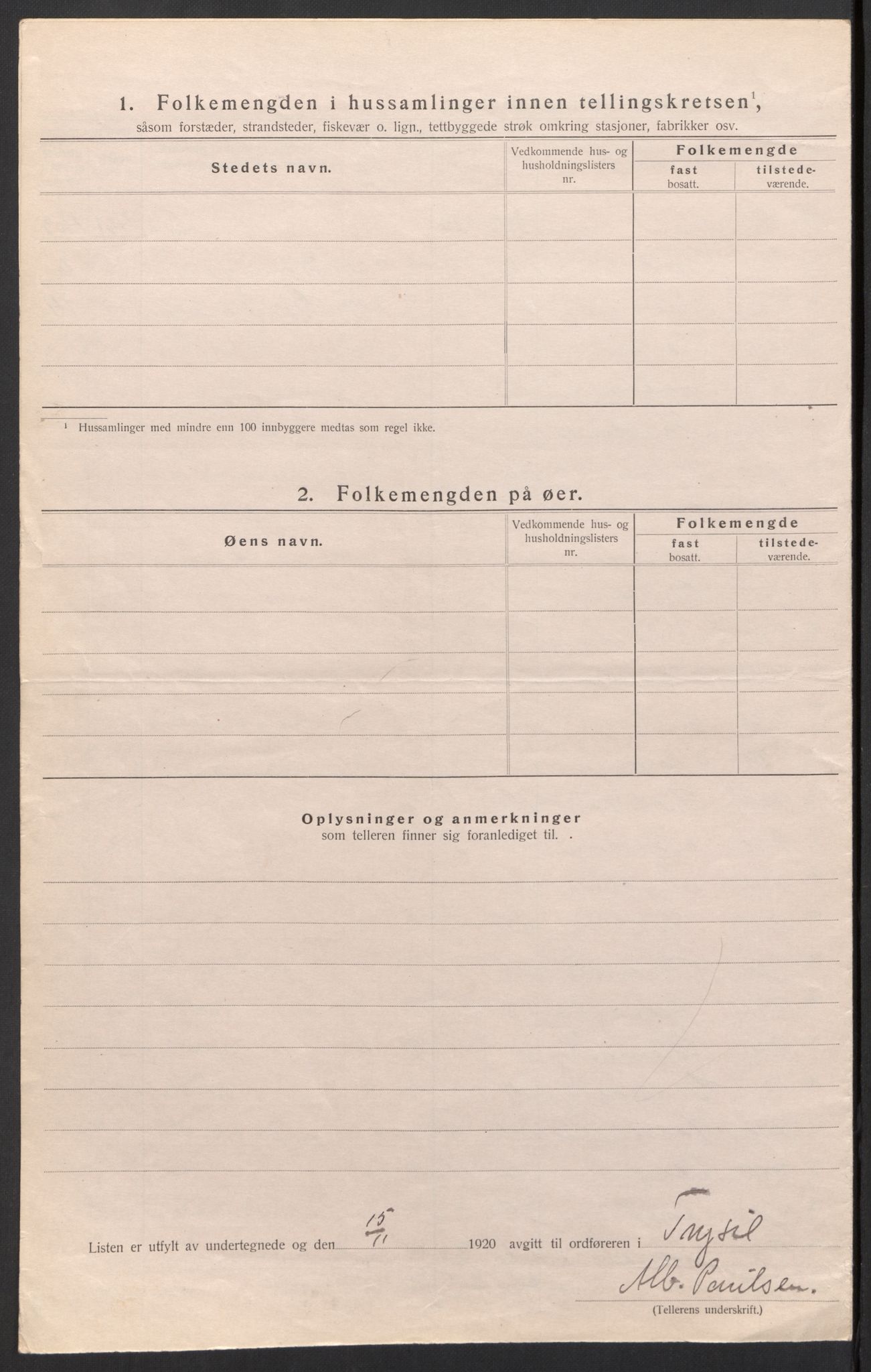 SAH, 1920 census for Trysil, 1920, p. 26