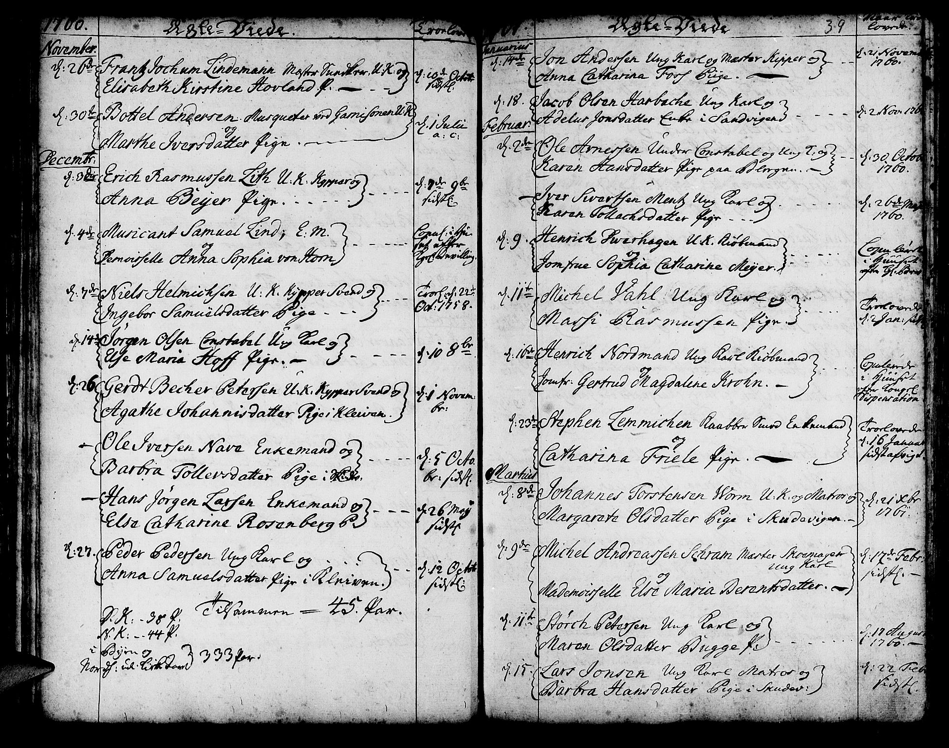 Korskirken sokneprestembete, SAB/A-76101/H/Haa/L0009: Parish register (official) no. A 9, 1743-1861, p. 39