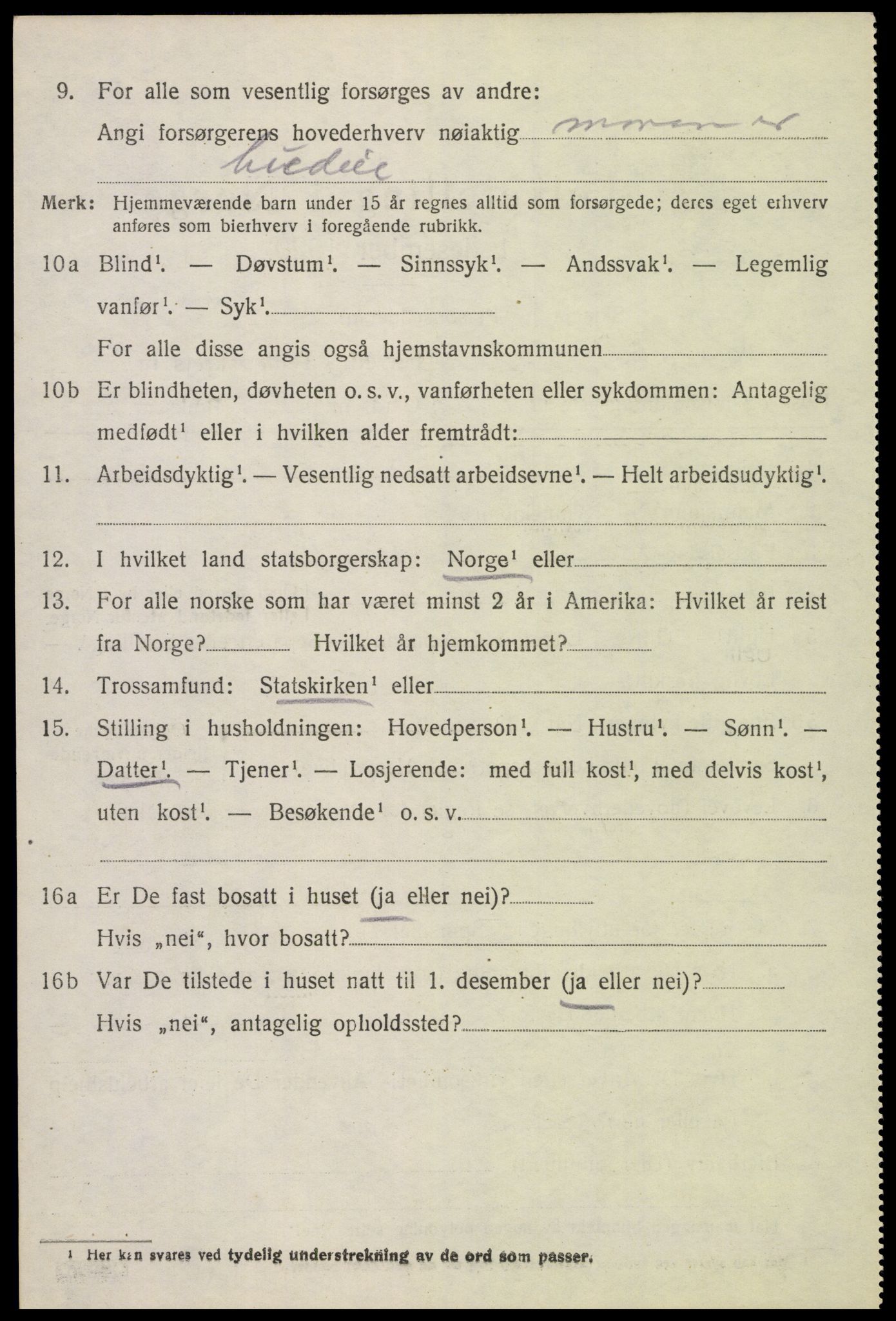 SAH, 1920 census for Romedal, 1920, p. 3136