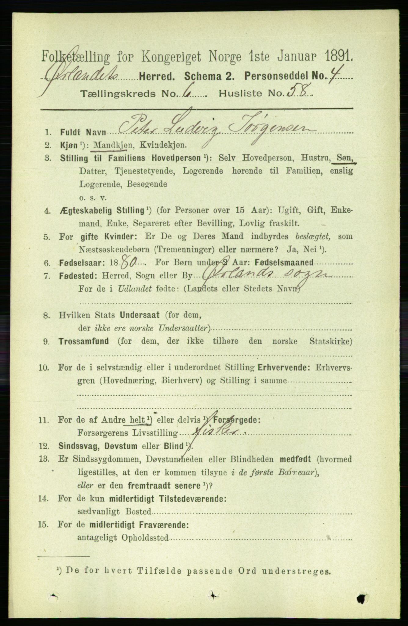 RA, 1891 census for 1621 Ørland, 1891, p. 2204