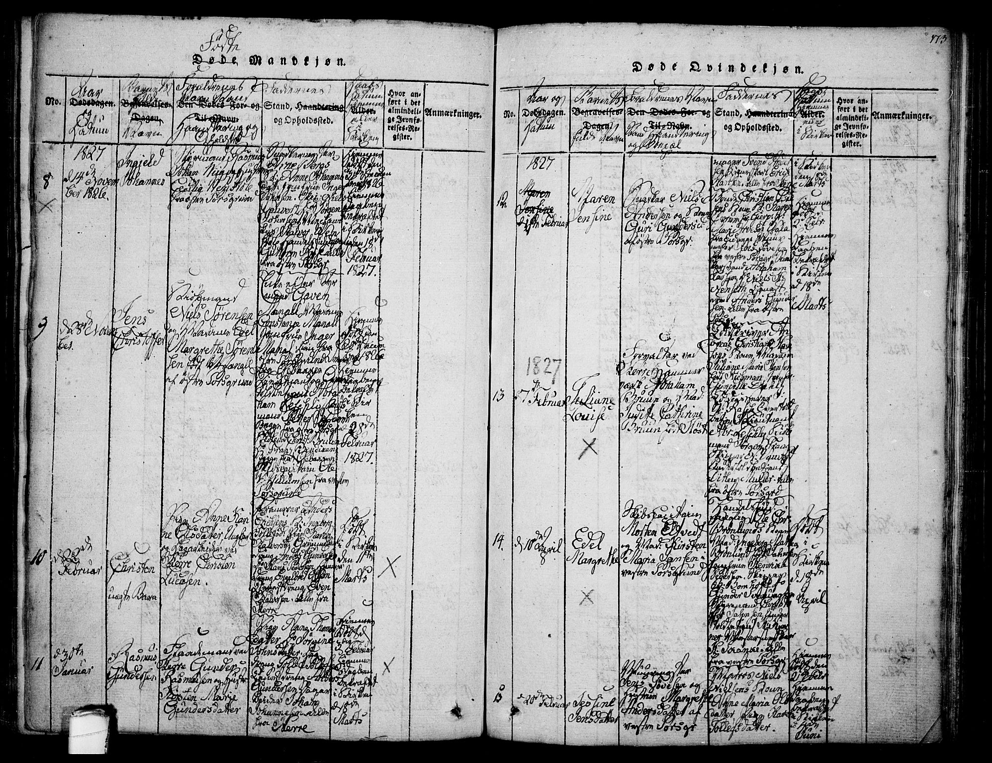 Porsgrunn kirkebøker , AV/SAKO-A-104/F/Fa/L0004: Parish register (official) no. 4, 1814-1828, p. 173