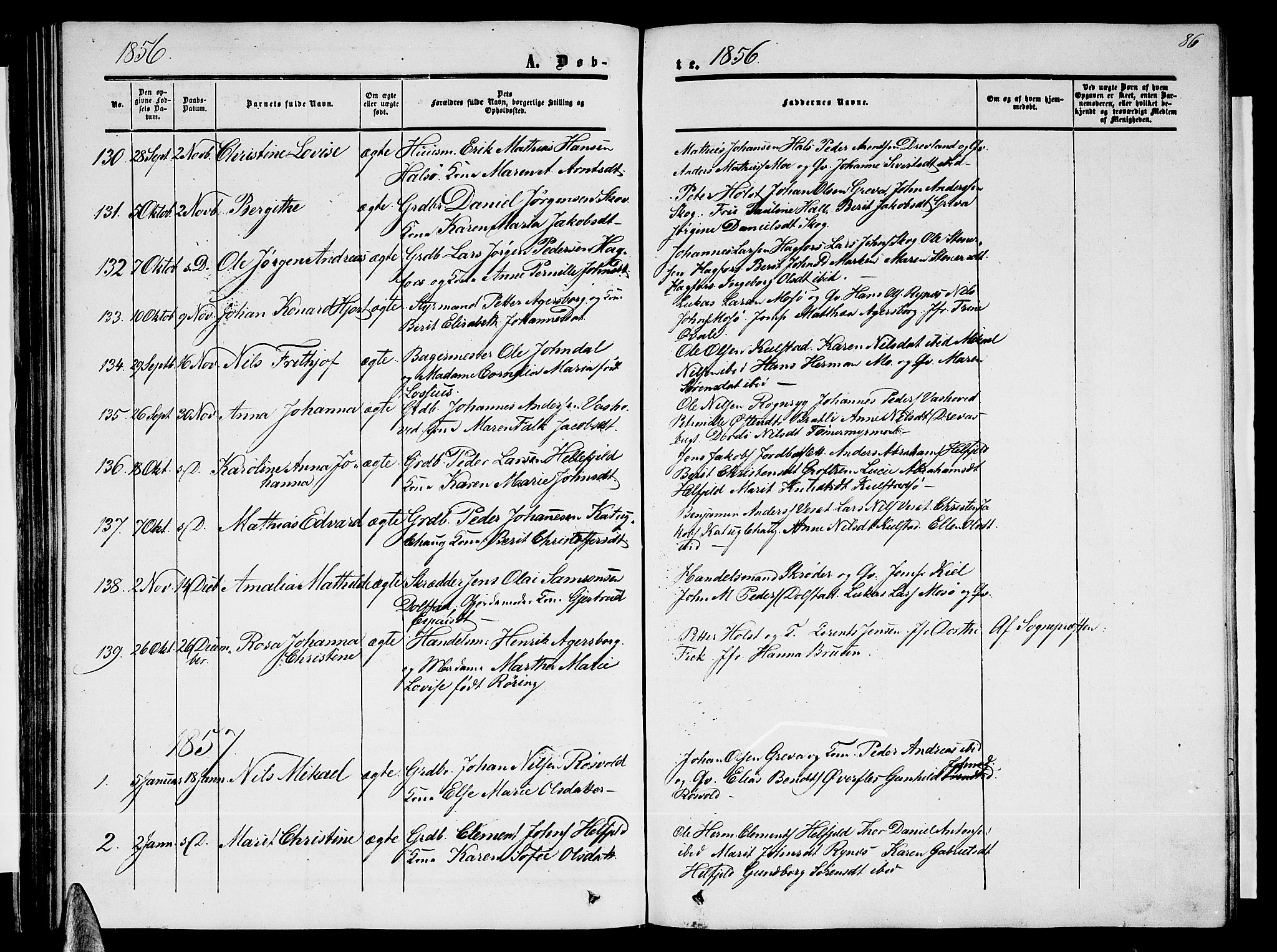 Ministerialprotokoller, klokkerbøker og fødselsregistre - Nordland, AV/SAT-A-1459/820/L0301: Parish register (copy) no. 820C03, 1851-1858, p. 86