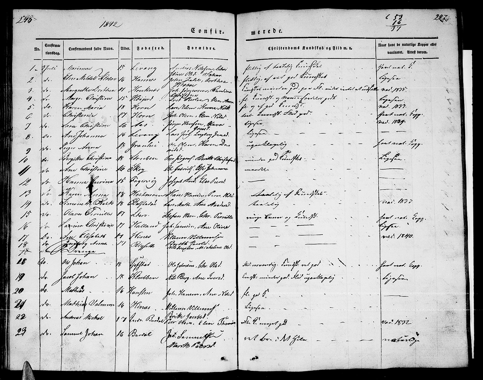 Ministerialprotokoller, klokkerbøker og fødselsregistre - Nordland, SAT/A-1459/838/L0555: Parish register (copy) no. 838C02, 1842-1861, p. 246-247