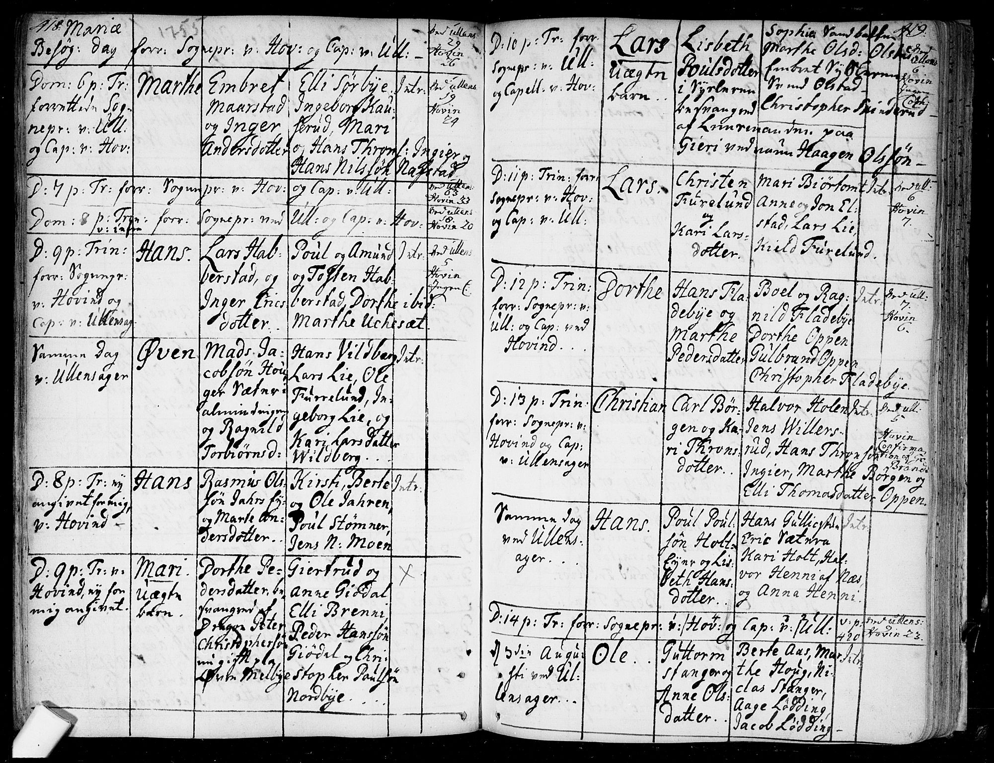 Ullensaker prestekontor Kirkebøker, AV/SAO-A-10236a/F/Fa/L0005: Parish register (official) no. I 5, 1733-1762, p. 418-419