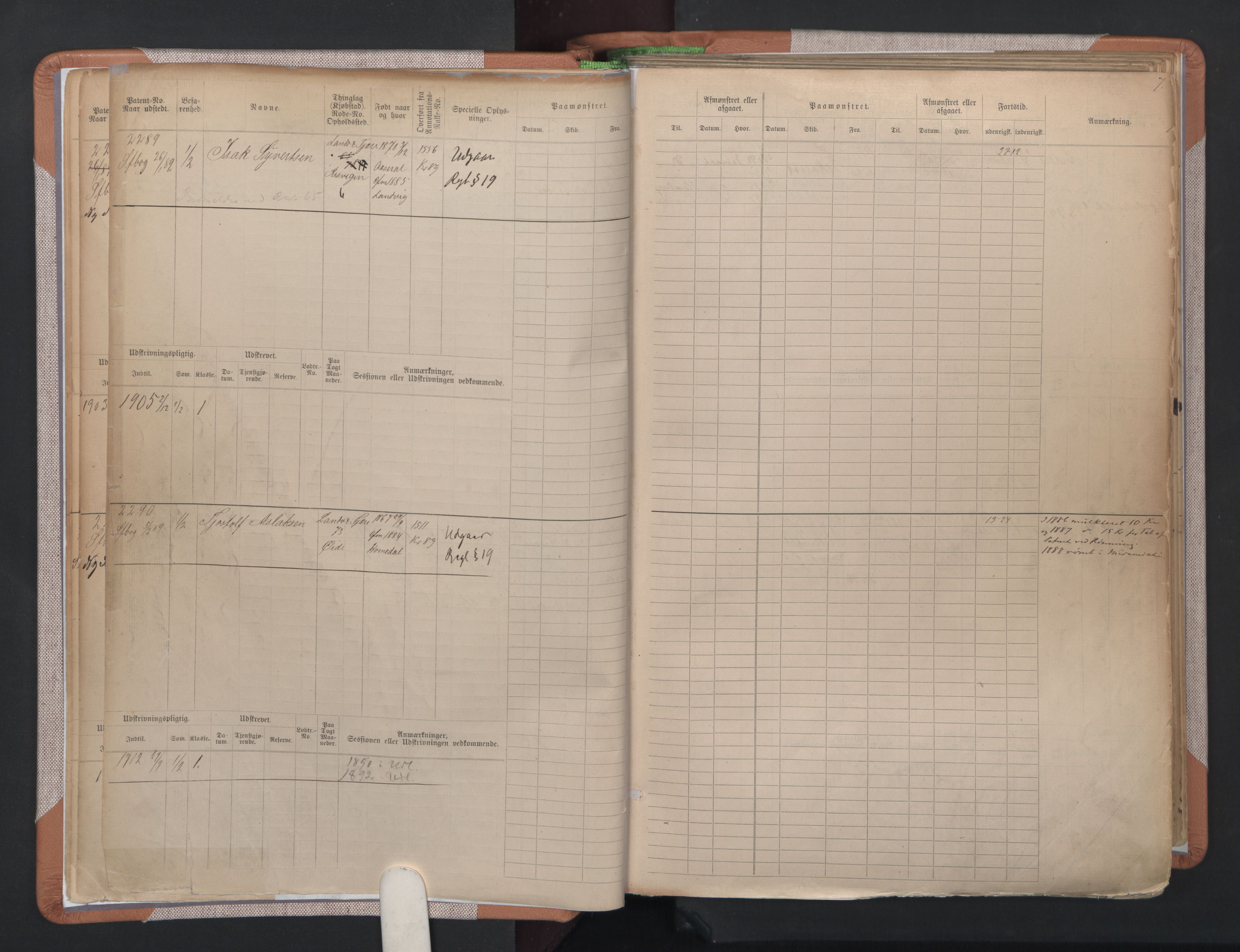 Grimstad mønstringskrets, AV/SAK-2031-0013/F/Fb/L0004: Hovedrulle A nr 2277-3042, F-7, 1889-1940, p. 12