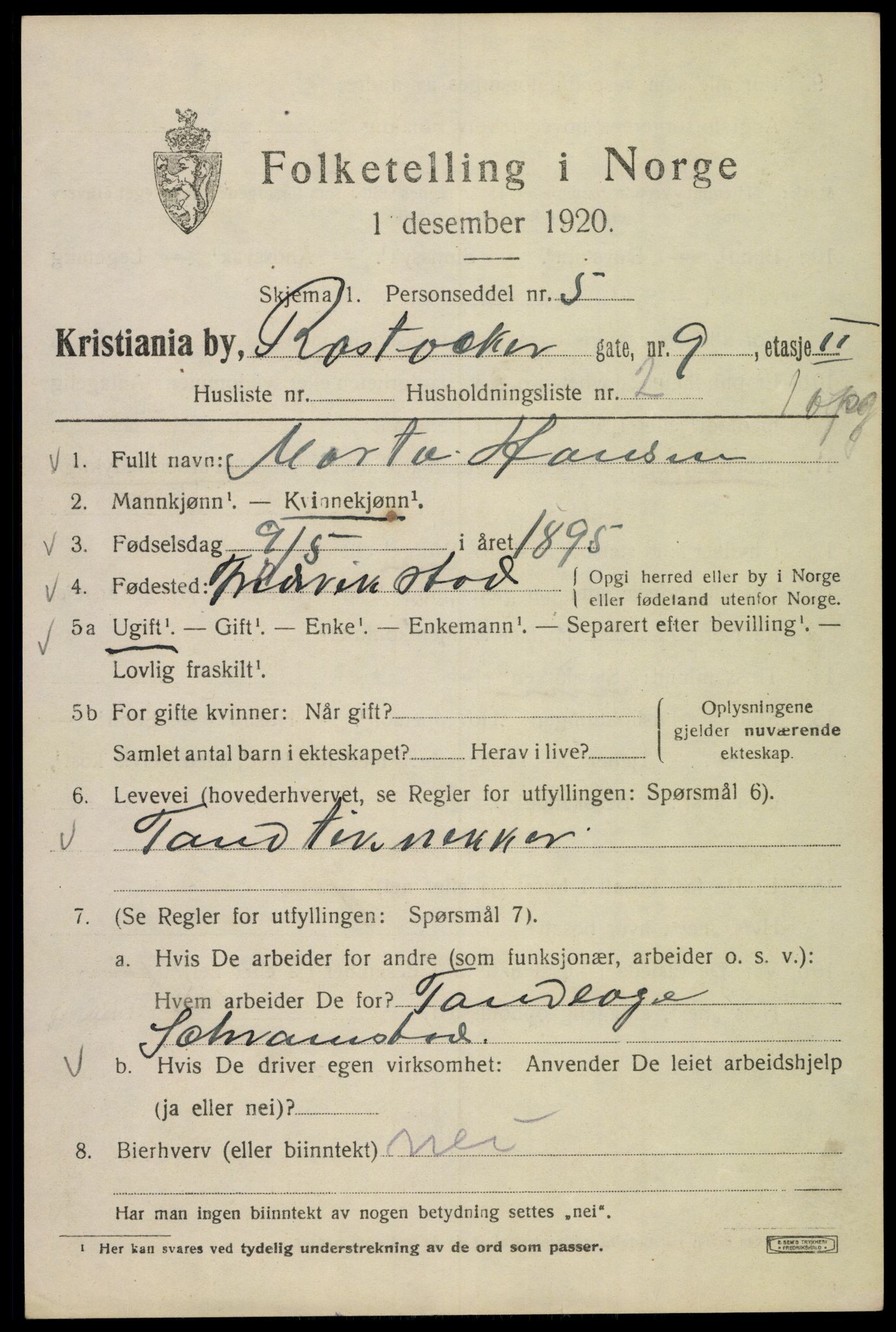 SAO, 1920 census for Kristiania, 1920, p. 469373