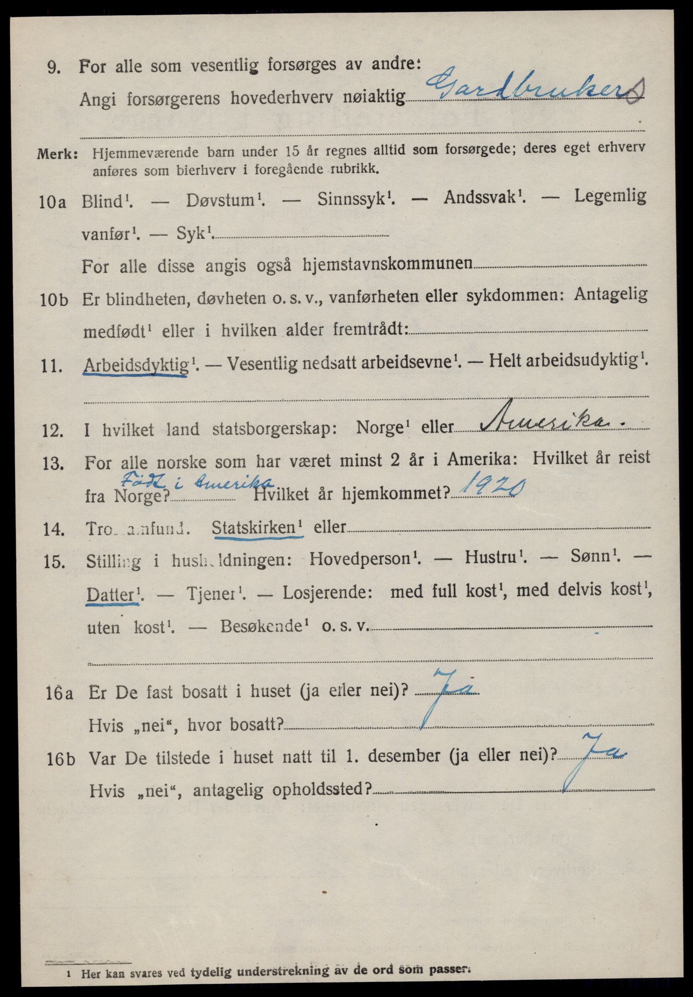 SAT, 1920 census for Vestnes, 1920, p. 3756