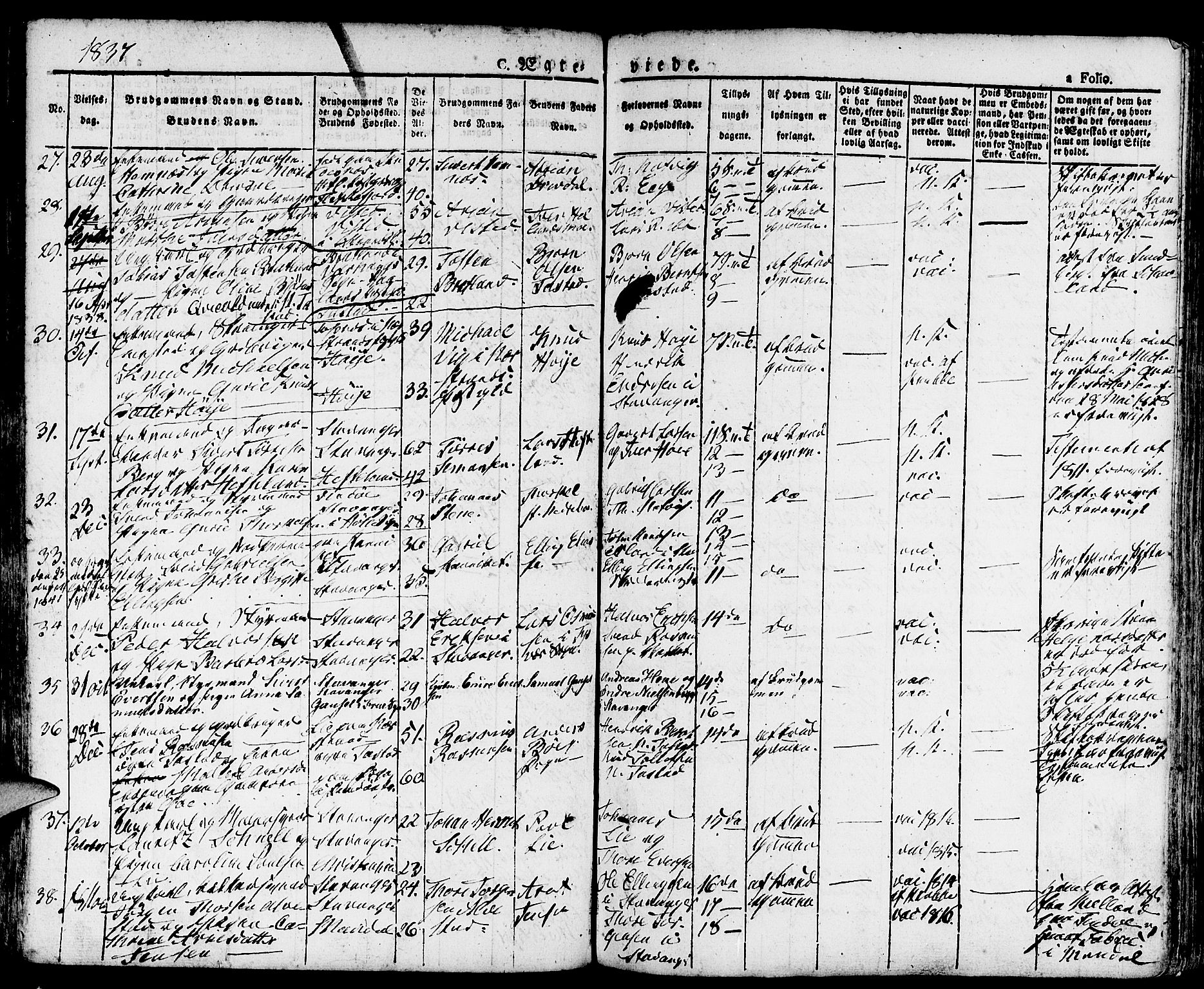 Domkirken sokneprestkontor, AV/SAST-A-101812/001/30/30BA/L0011: Parish register (official) no. A 11, 1832-1856