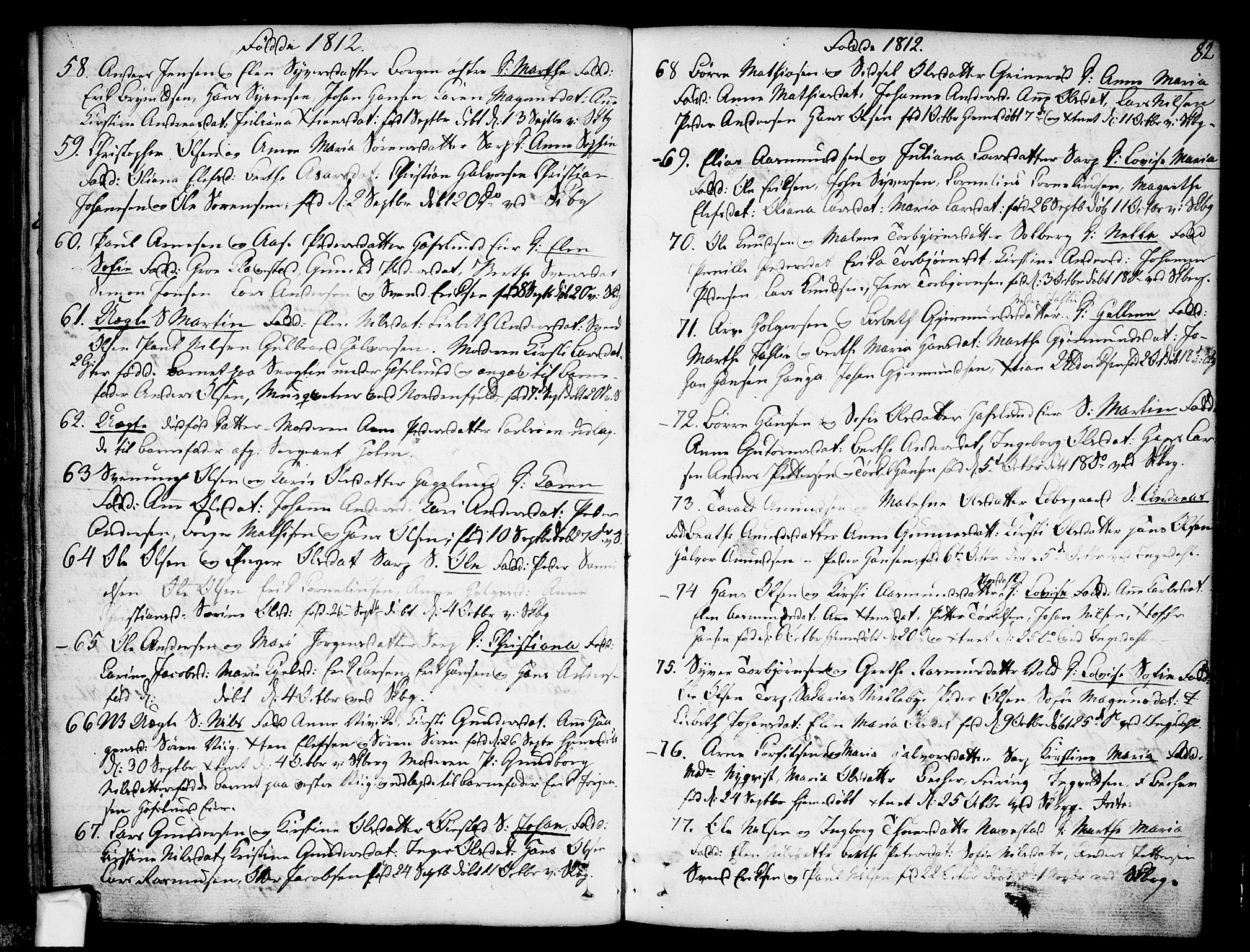 Skjeberg prestekontor Kirkebøker, SAO/A-10923/F/Fa/L0003: Parish register (official) no. I 3, 1792-1814, p. 82