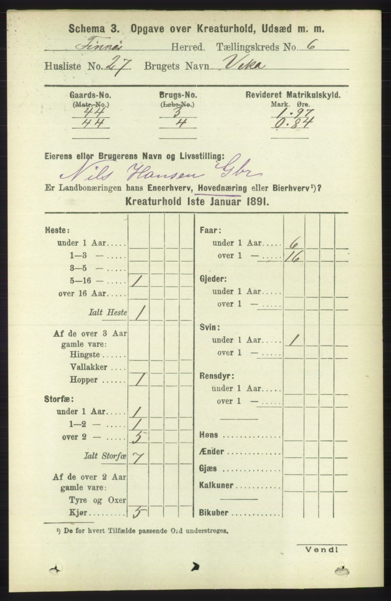 RA, 1891 census for 1218 Finnås, 1891, p. 6676