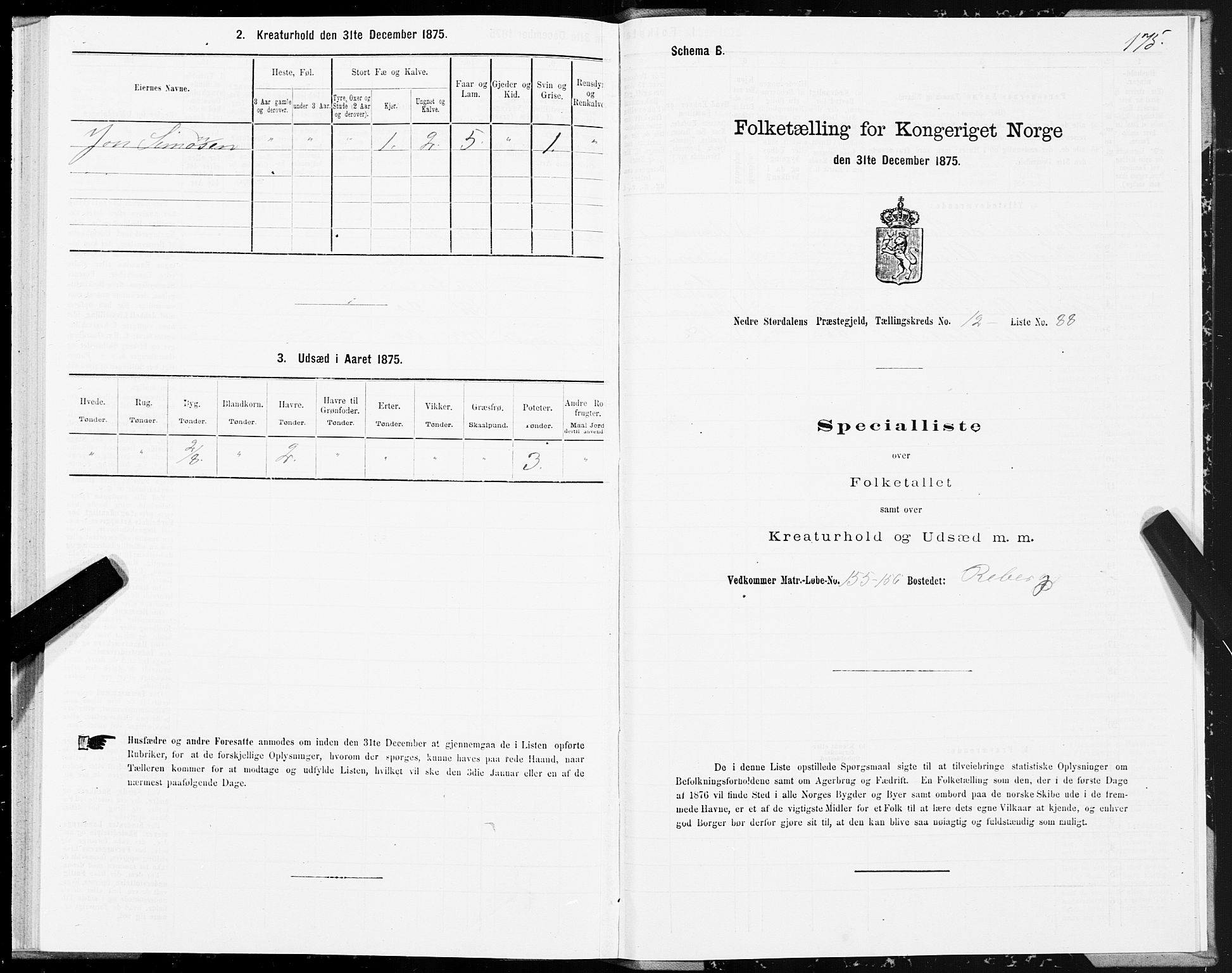 SAT, 1875 census for 1714P Nedre Stjørdal, 1875, p. 6175