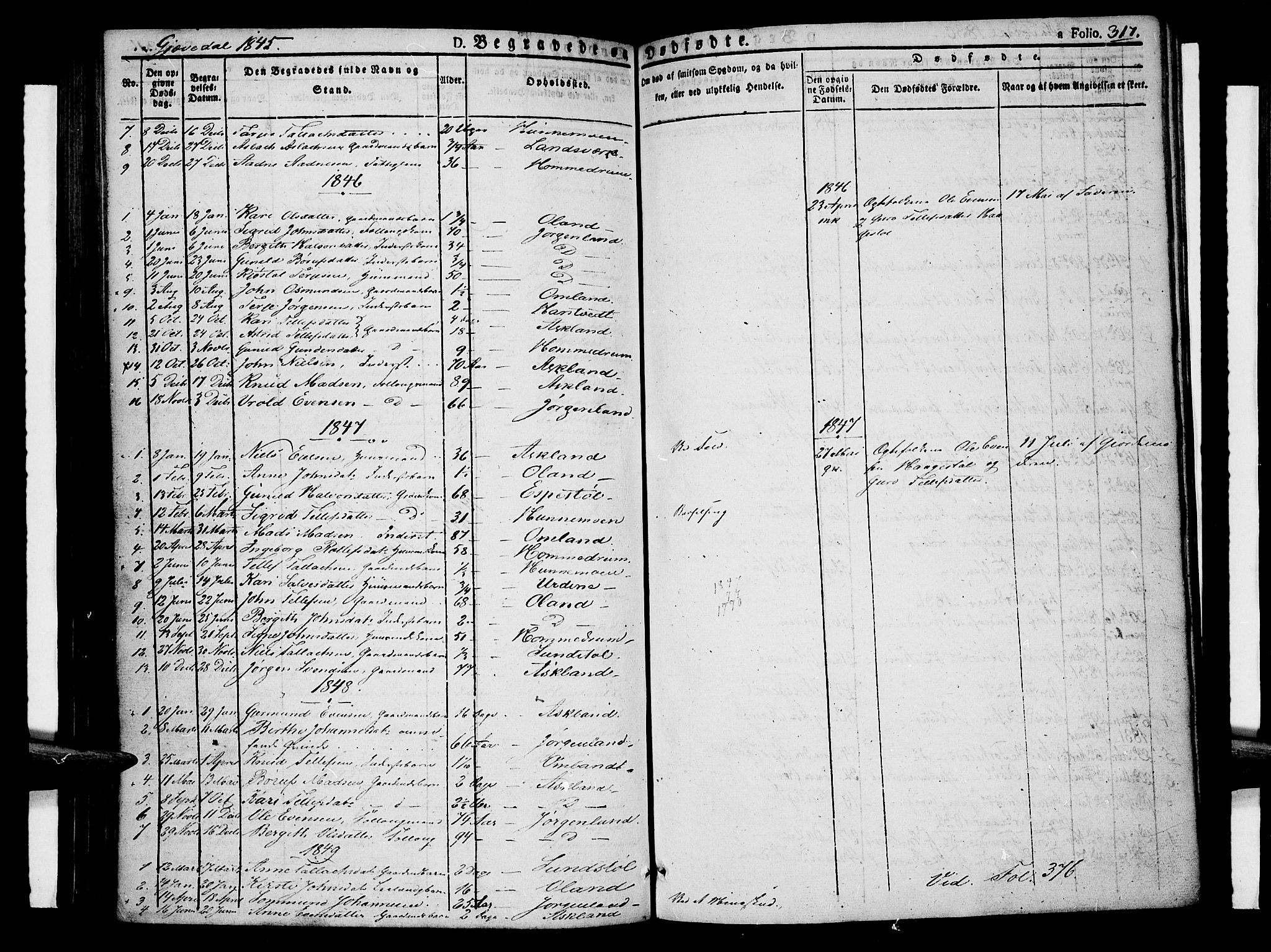 Åmli sokneprestkontor, SAK/1111-0050/F/Fa/Fac/L0007: Parish register (official) no. A 7 /3, 1829-1851, p. 317
