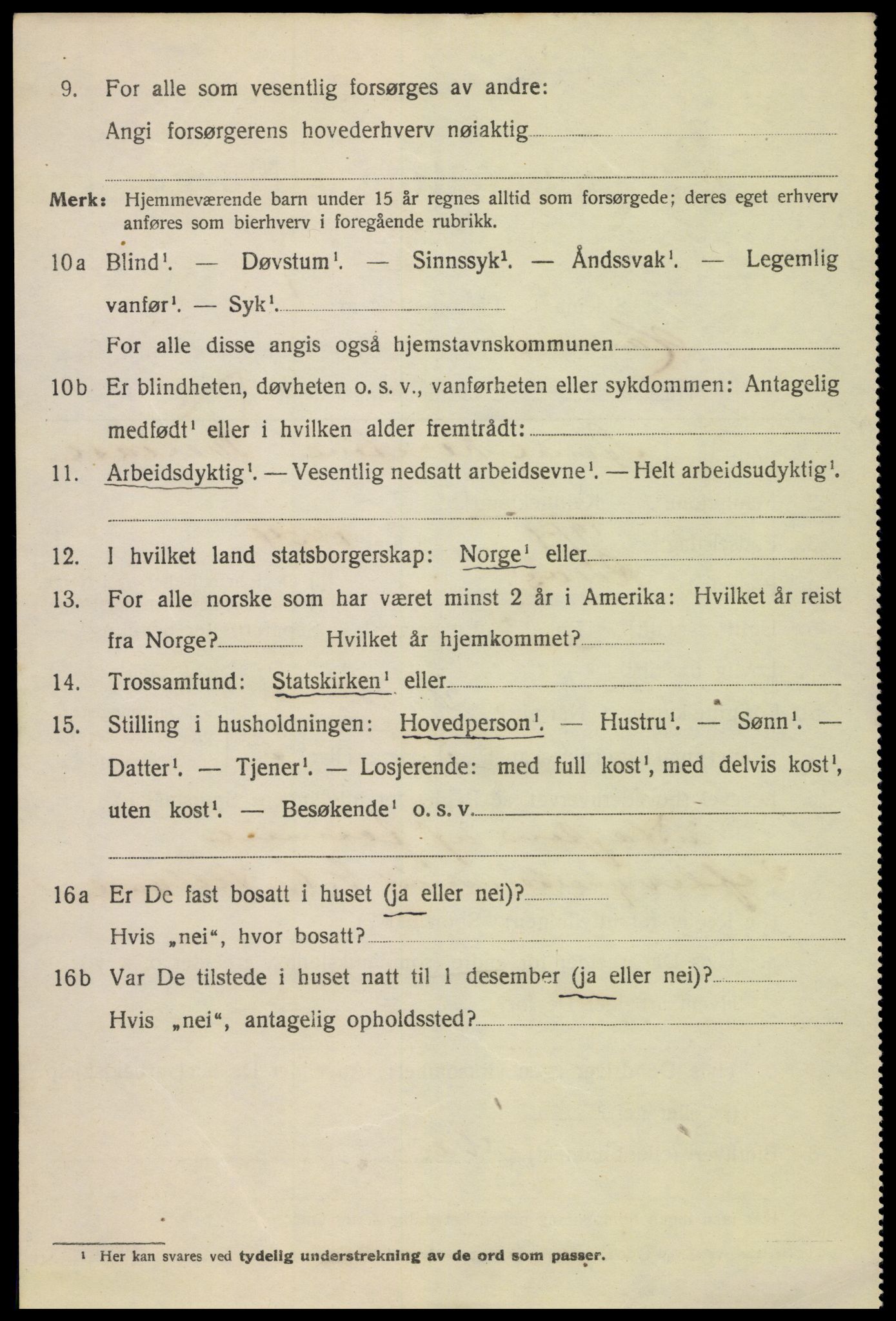 SAH, 1920 census for Hamar, 1920, p. 12706