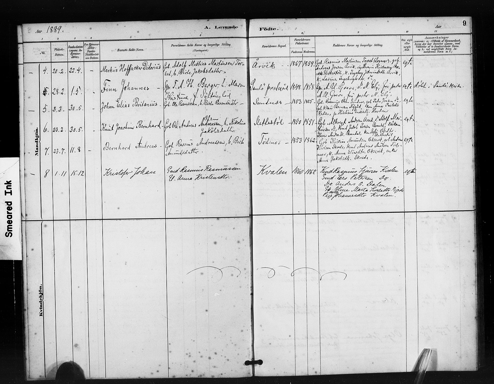 Ministerialprotokoller, klokkerbøker og fødselsregistre - Møre og Romsdal, AV/SAT-A-1454/504/L0056: Parish register (official) no. 504A03, 1884-1904, p. 9