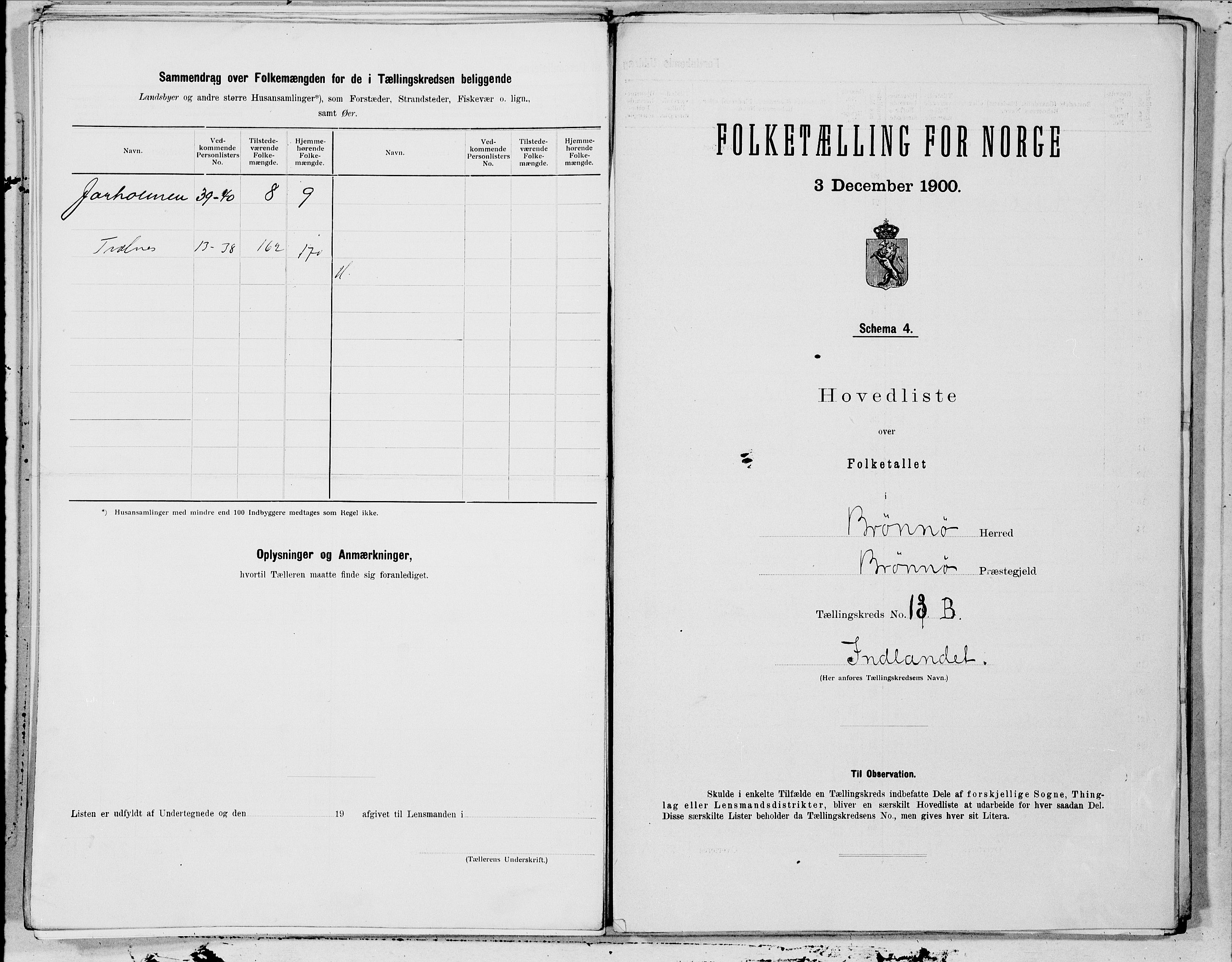 SAT, 1900 census for Brønnøy, 1900, p. 32