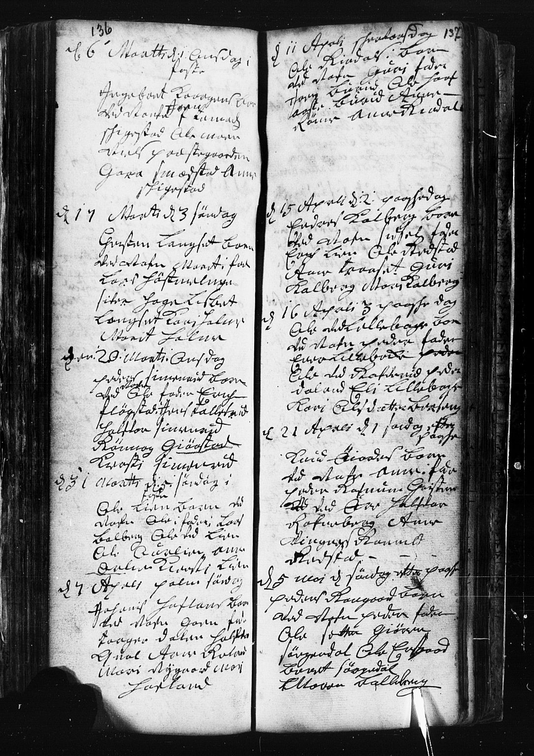 Fåberg prestekontor, AV/SAH-PREST-086/H/Ha/Hab/L0001: Parish register (copy) no. 1, 1727-1767, p. 136-137