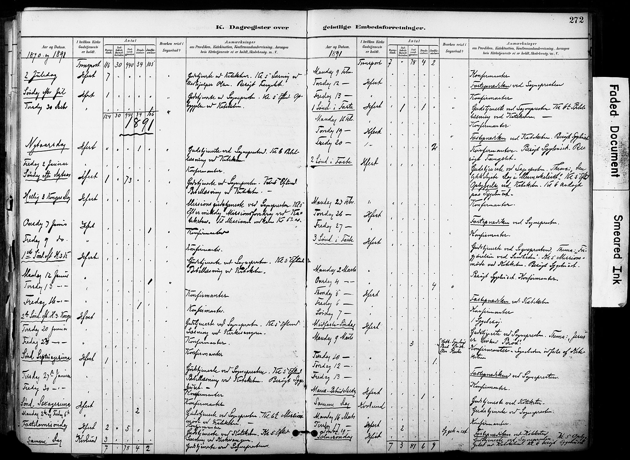 Hammerfest sokneprestkontor, AV/SATØ-S-1347/H/Ha/L0009.kirke: Parish register (official) no. 9, 1889-1897, p. 272