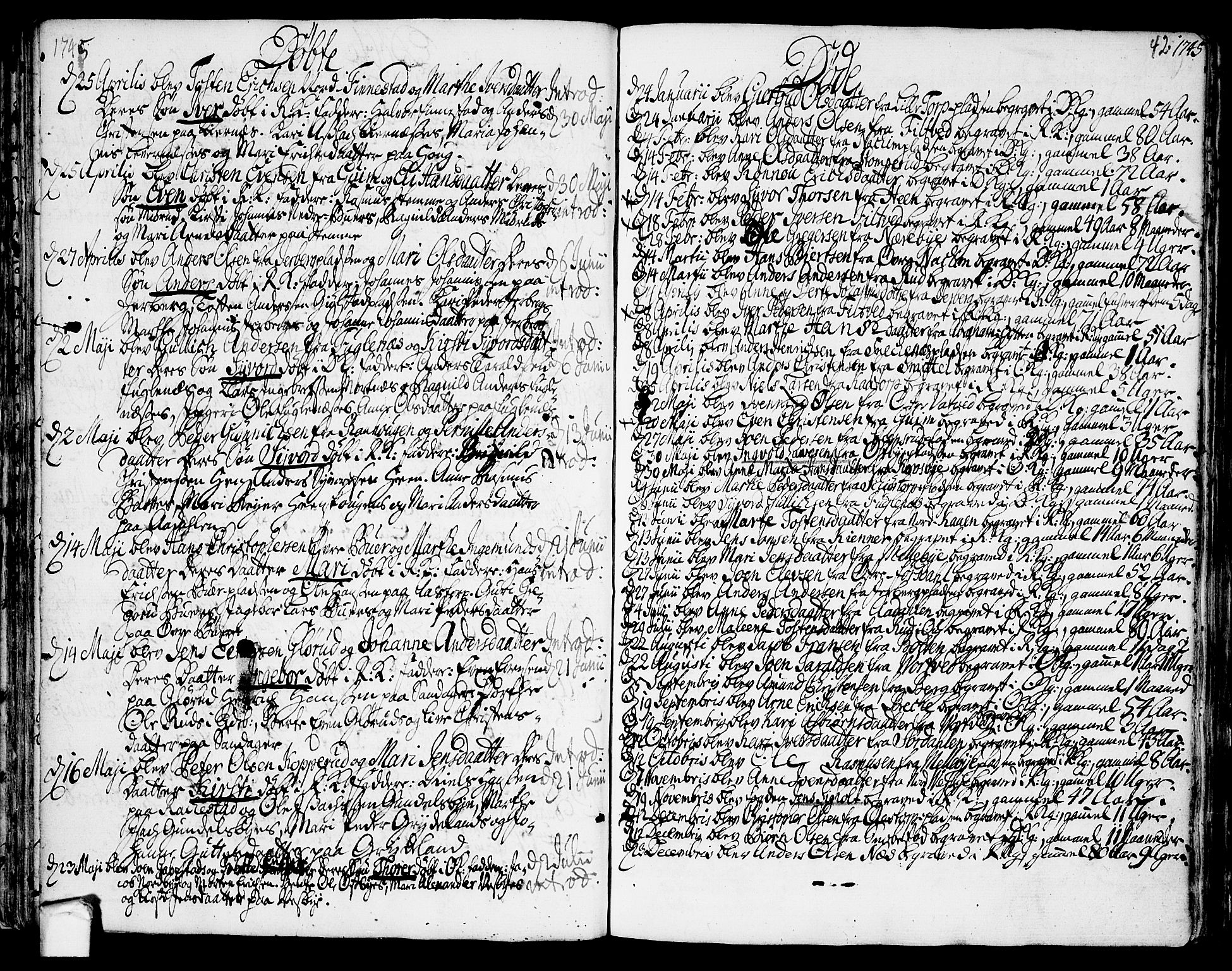 Rakkestad prestekontor Kirkebøker, SAO/A-2008/F/Fa/L0002: Parish register (official) no. I 2, 1741-1751, p. 42