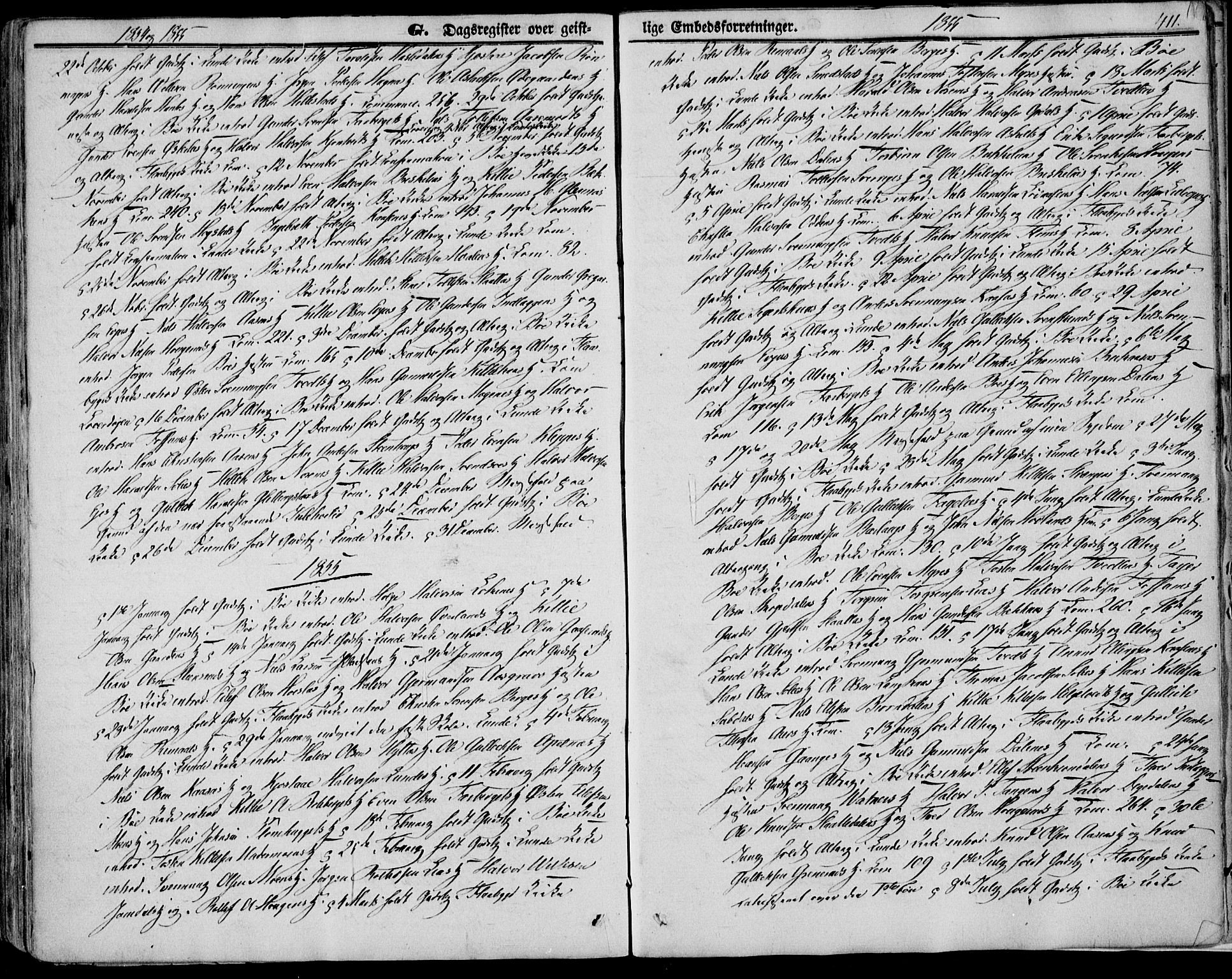Bø kirkebøker, SAKO/A-257/F/Fa/L0008: Parish register (official) no. 8, 1849-1861, p. 411