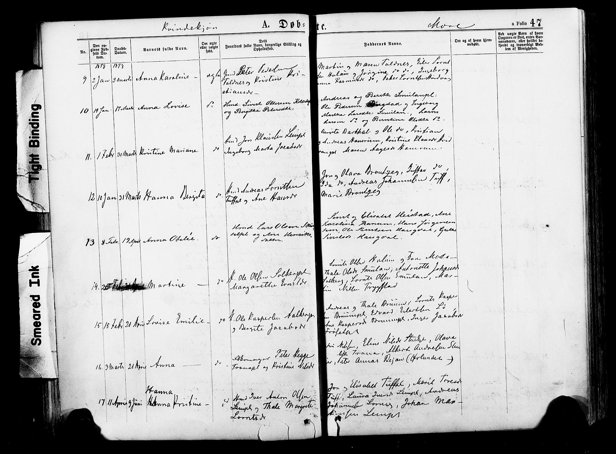 Ministerialprotokoller, klokkerbøker og fødselsregistre - Nord-Trøndelag, AV/SAT-A-1458/735/L0348: Parish register (official) no. 735A09 /1, 1873-1883, p. 47