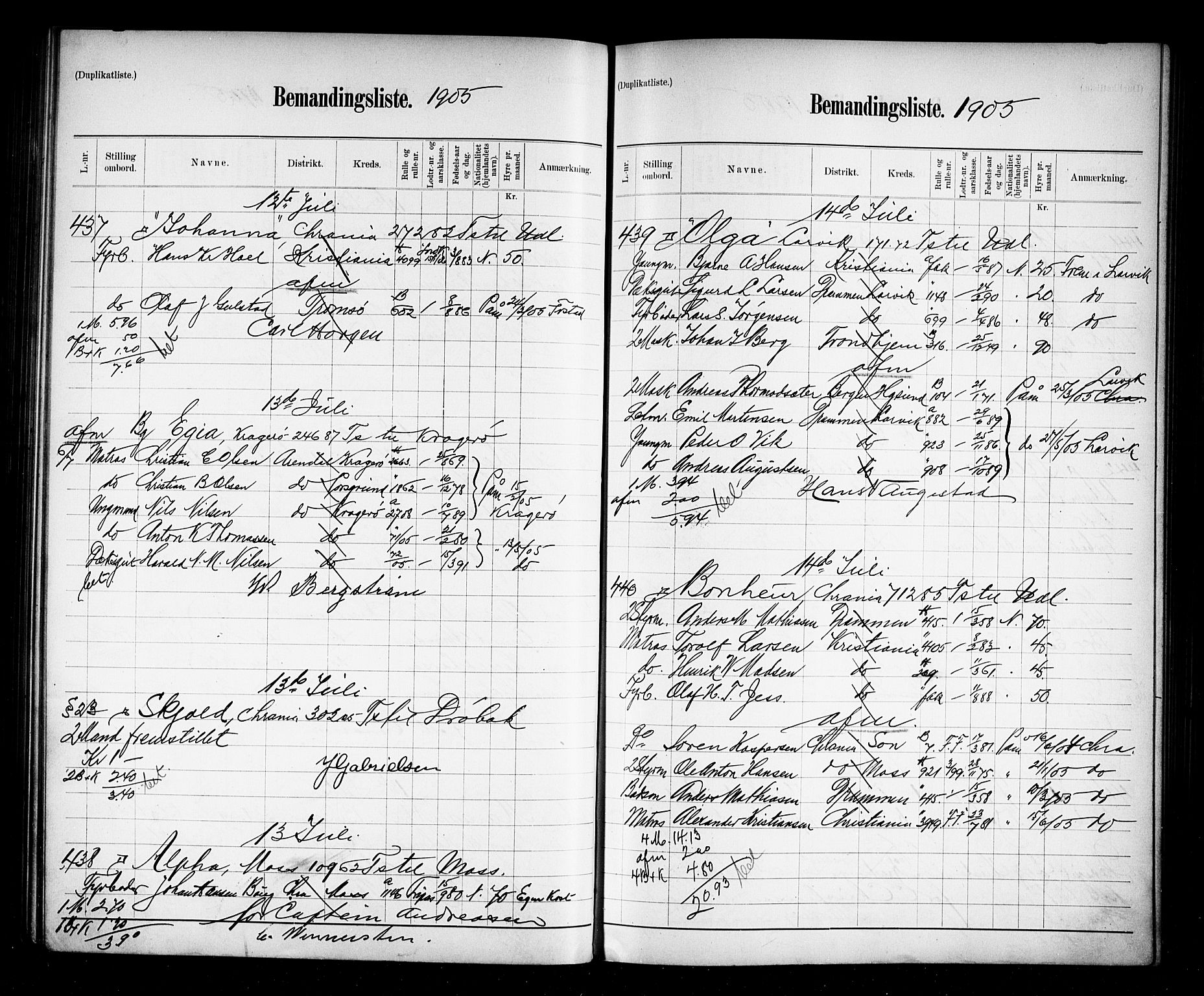 Oslo mønstringskontor, AV/SAO-A-10569g/G/Ga/L0009: Mønstringsjournal, 1904-1906, p. 180