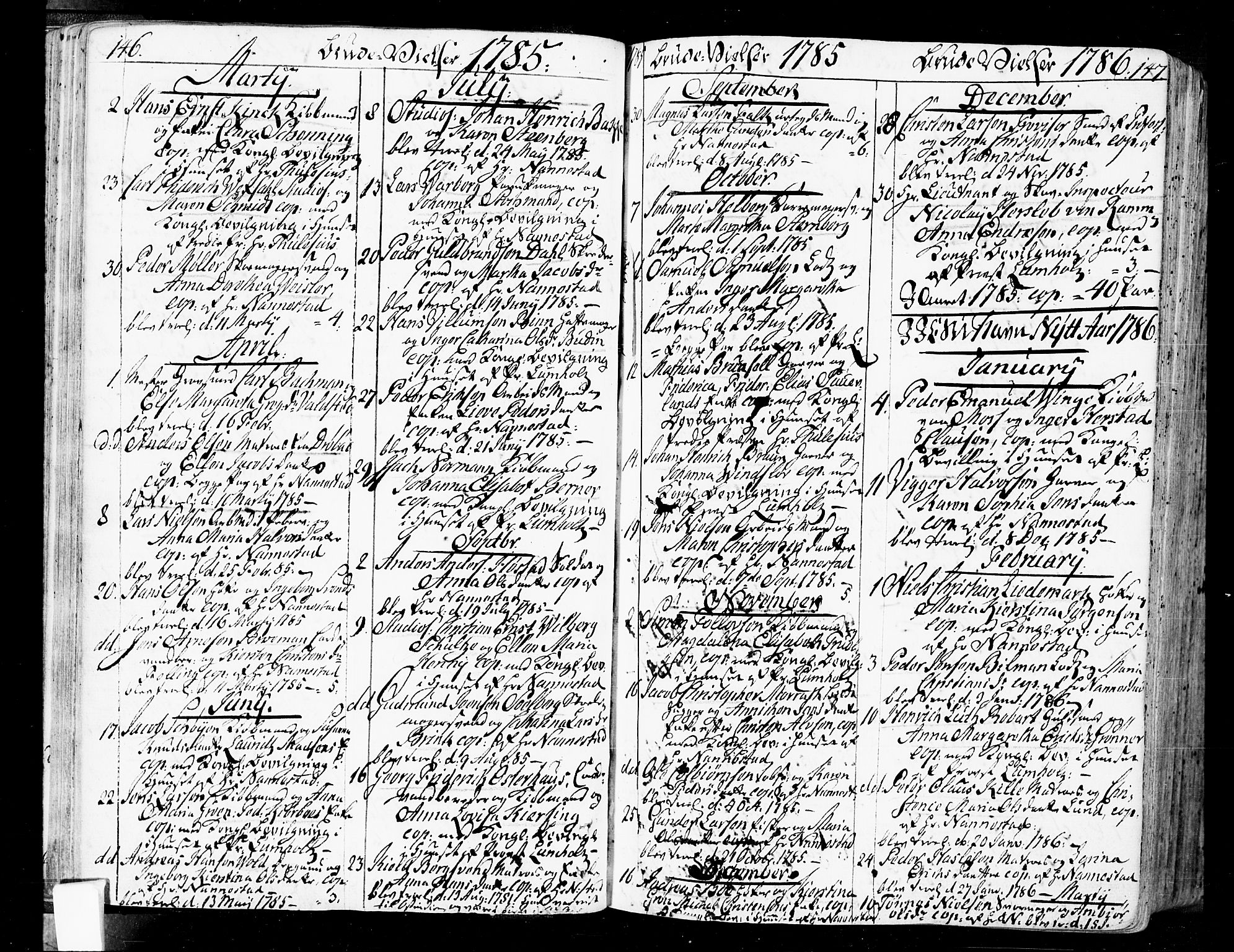 Oslo domkirke Kirkebøker, SAO/A-10752/F/Fa/L0004: Parish register (official) no. 4, 1743-1786, p. 146-147