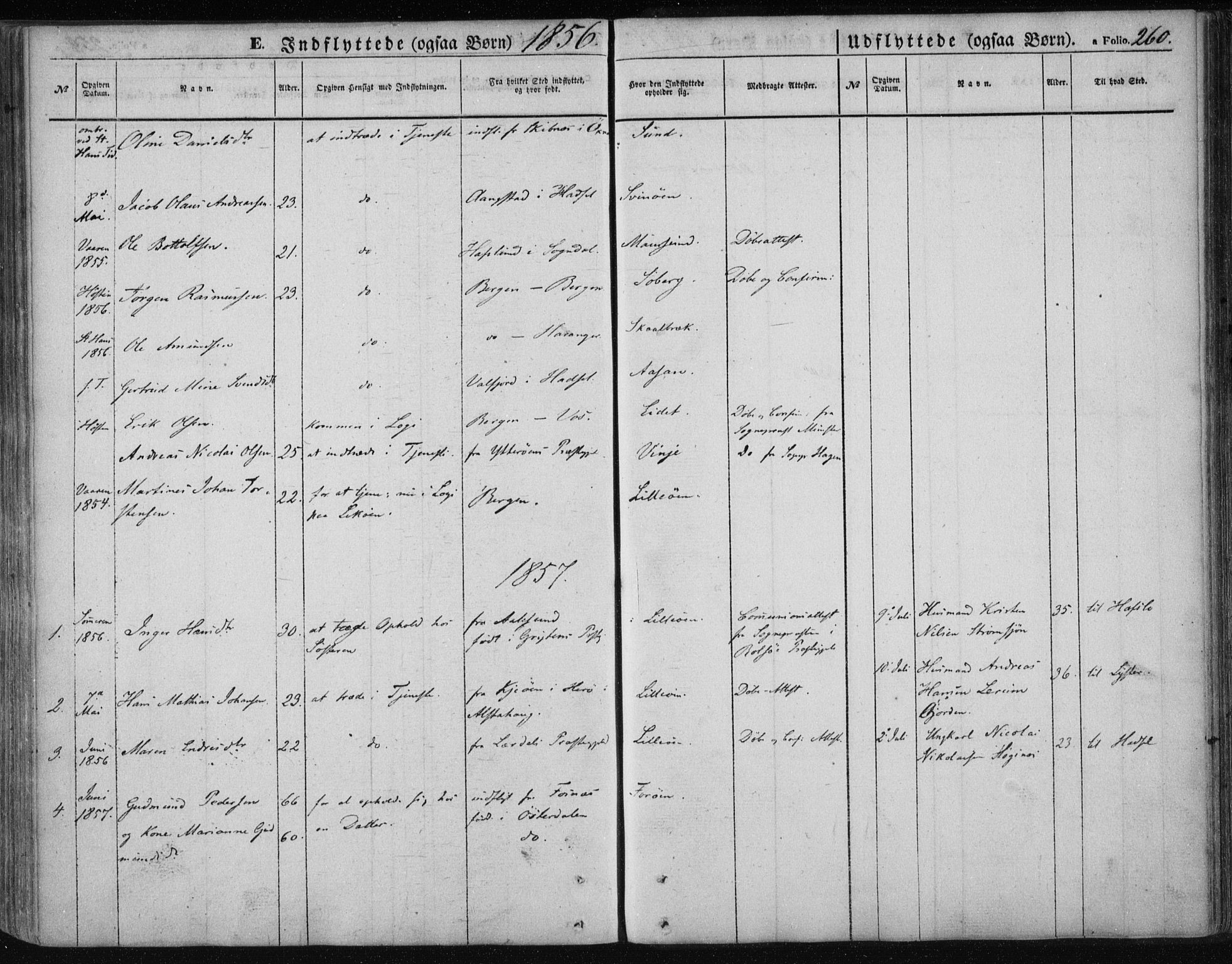 Ministerialprotokoller, klokkerbøker og fødselsregistre - Nordland, AV/SAT-A-1459/891/L1300: Parish register (official) no. 891A05, 1856-1870, p. 260