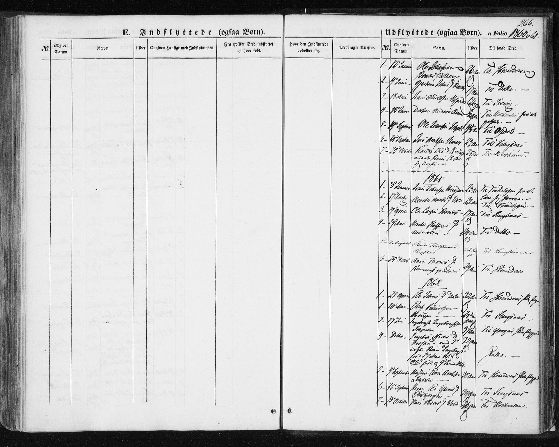 Ministerialprotokoller, klokkerbøker og fødselsregistre - Sør-Trøndelag, SAT/A-1456/687/L1000: Parish register (official) no. 687A06, 1848-1869, p. 266