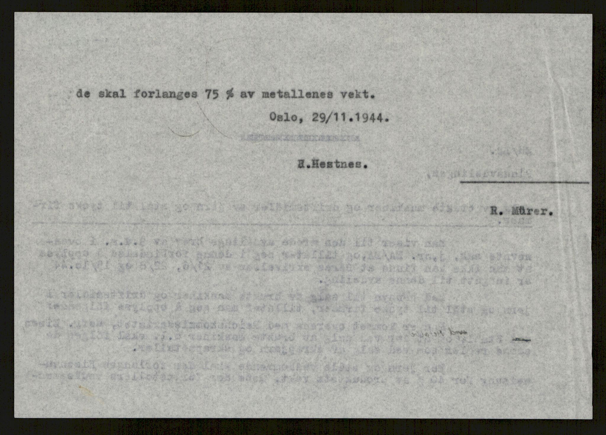 Direktoratet for industriforsyning, Sekretariatet, RA/S-4153/D/Df/L0056: 9. Metallkontoret, 1940-1945, p. 749