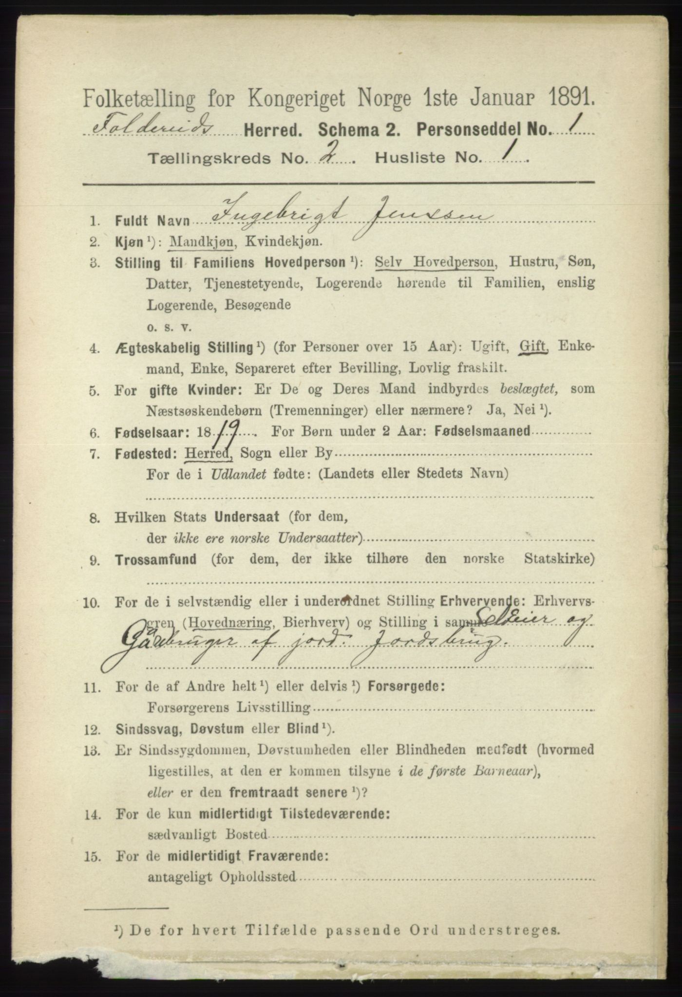 RA, 1891 census for 1753 Foldereid, 1891, p. 857