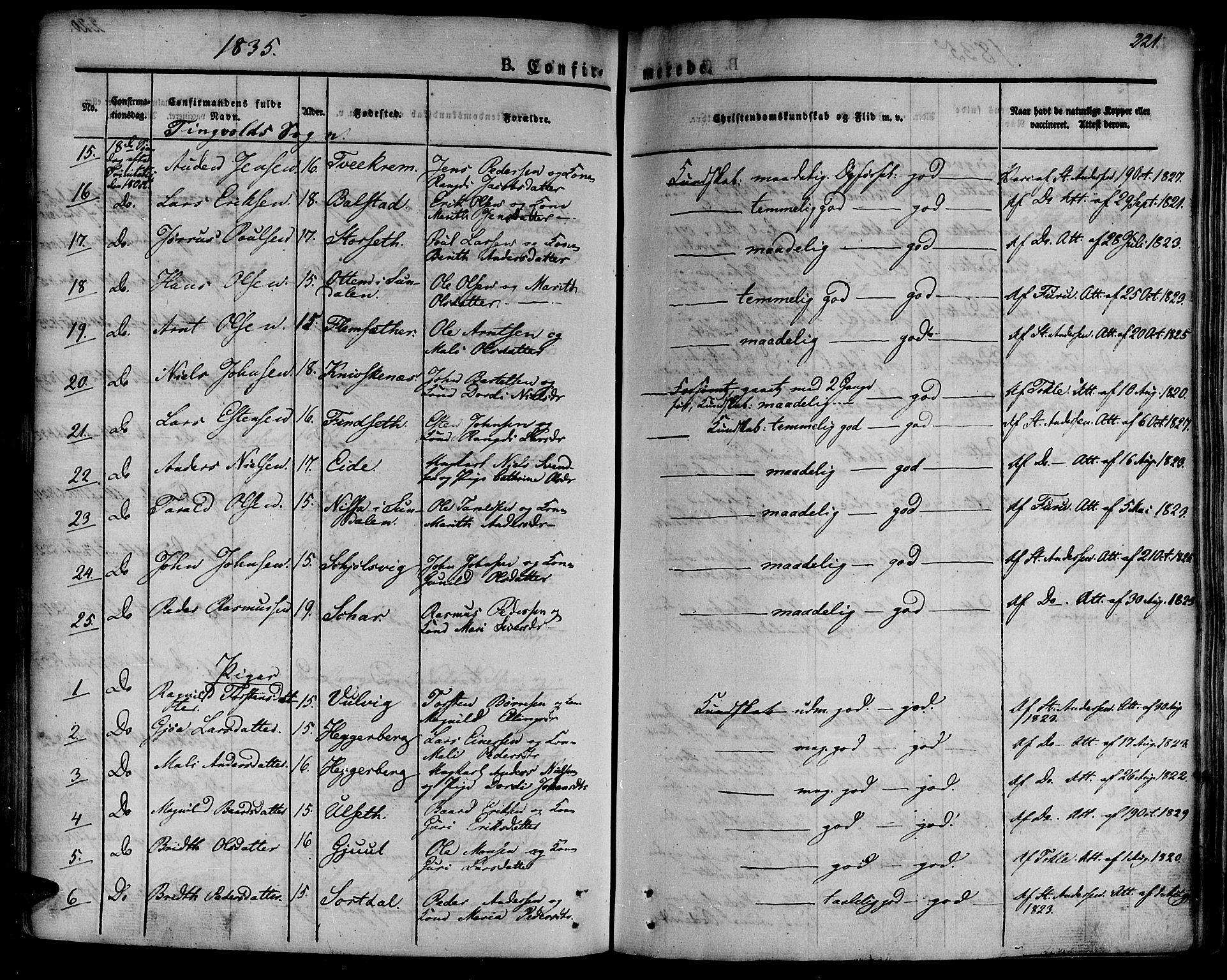 Ministerialprotokoller, klokkerbøker og fødselsregistre - Møre og Romsdal, AV/SAT-A-1454/586/L0983: Parish register (official) no. 586A09, 1829-1843, p. 221