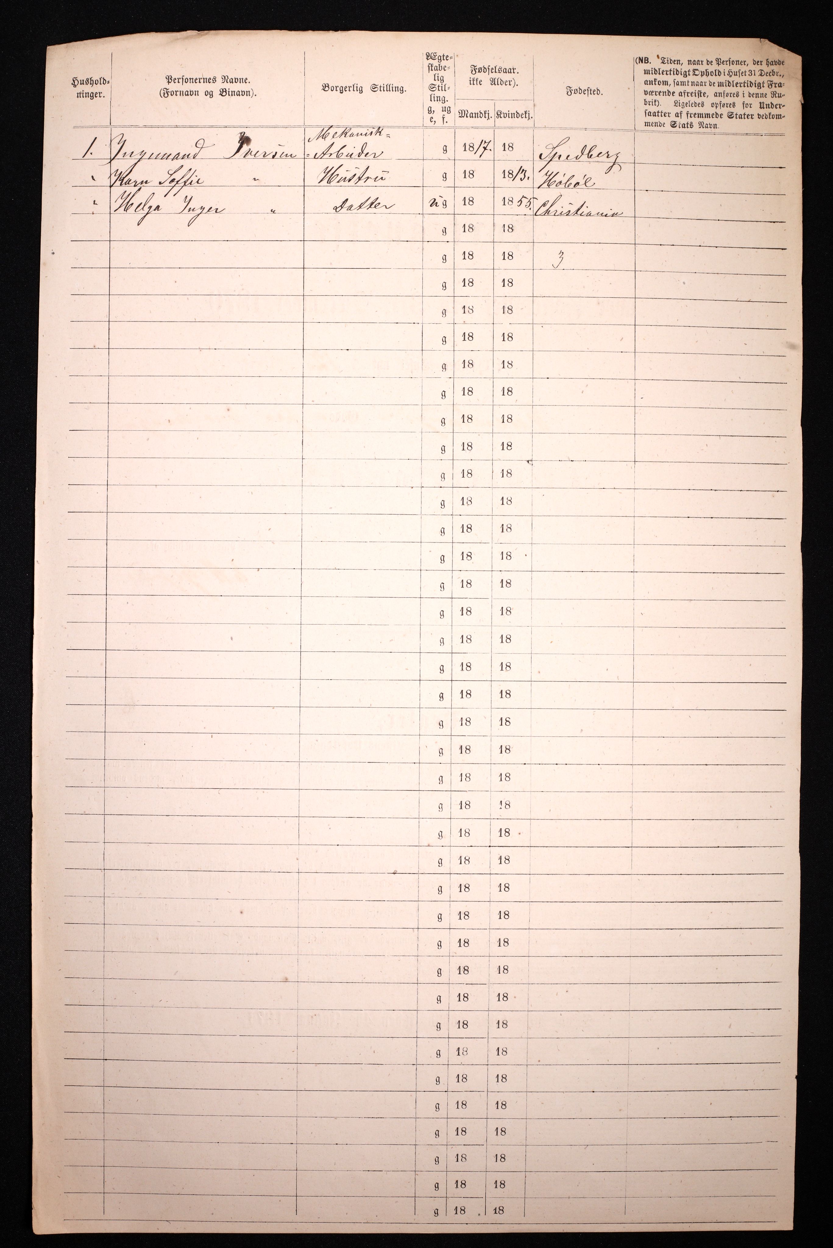 RA, 1870 census for 0301 Kristiania, 1870, p. 838