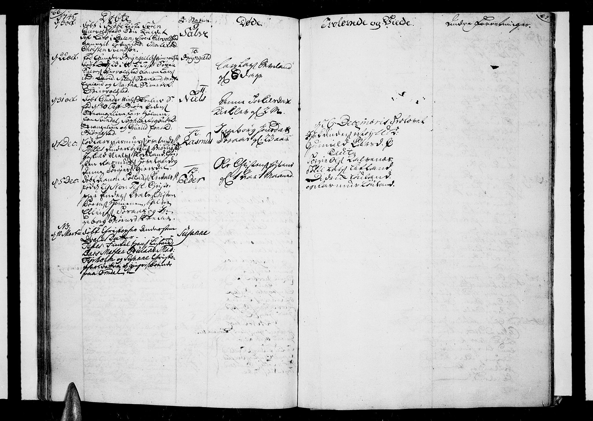 Lista sokneprestkontor, SAK/1111-0027/F/Fa/L0002: Parish register (official) no. A 2 /2, 1726-1753, p. 66-67