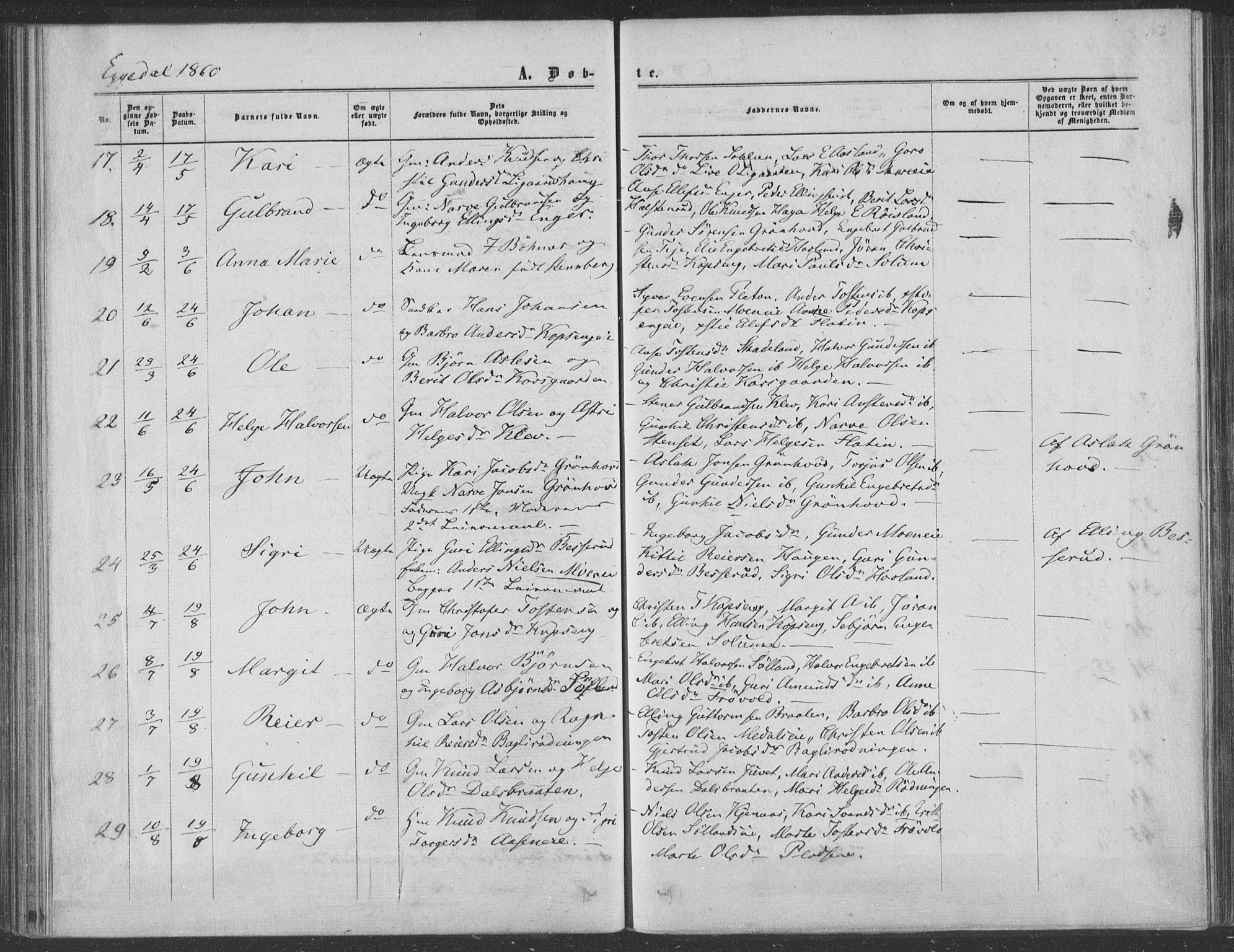 Sigdal kirkebøker, AV/SAKO-A-245/F/Fa/L0009a: Parish register (official) no. I 9A, 1860-1871, p. 162