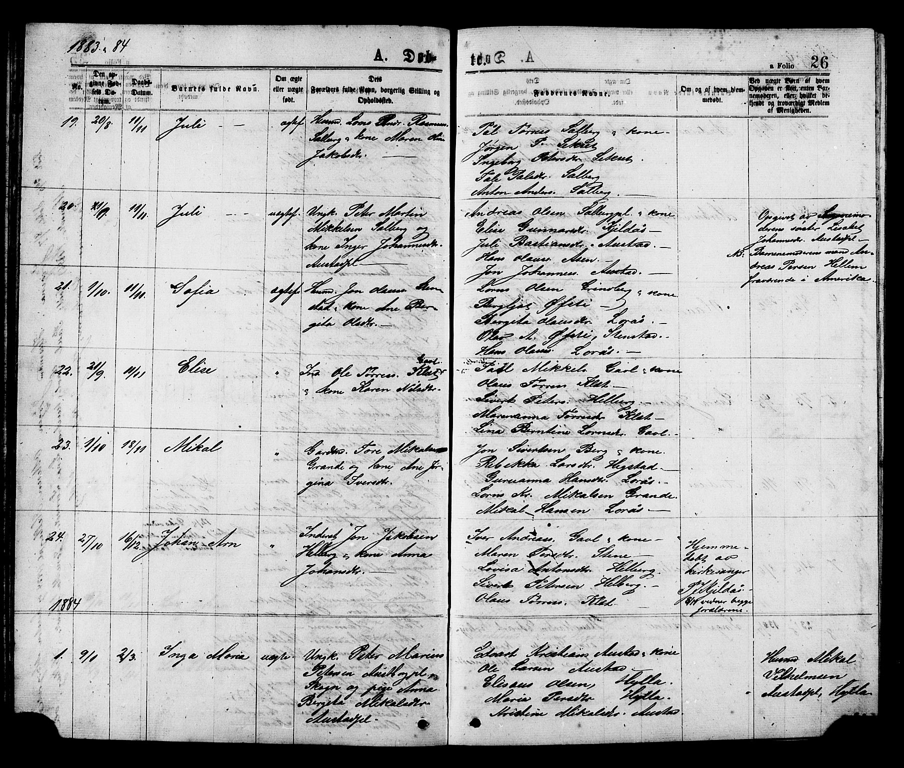 Ministerialprotokoller, klokkerbøker og fødselsregistre - Nord-Trøndelag, SAT/A-1458/731/L0311: Parish register (copy) no. 731C02, 1875-1911, p. 26