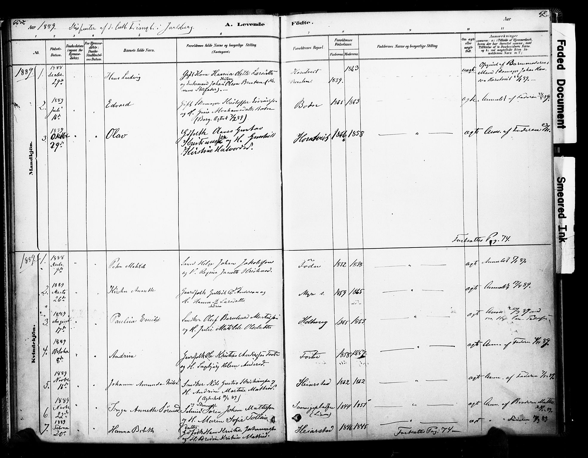 Ramnes kirkebøker, SAKO/A-314/F/Fb/L0001: Parish register (official) no. II 1, 1878-1894, p. 66-67