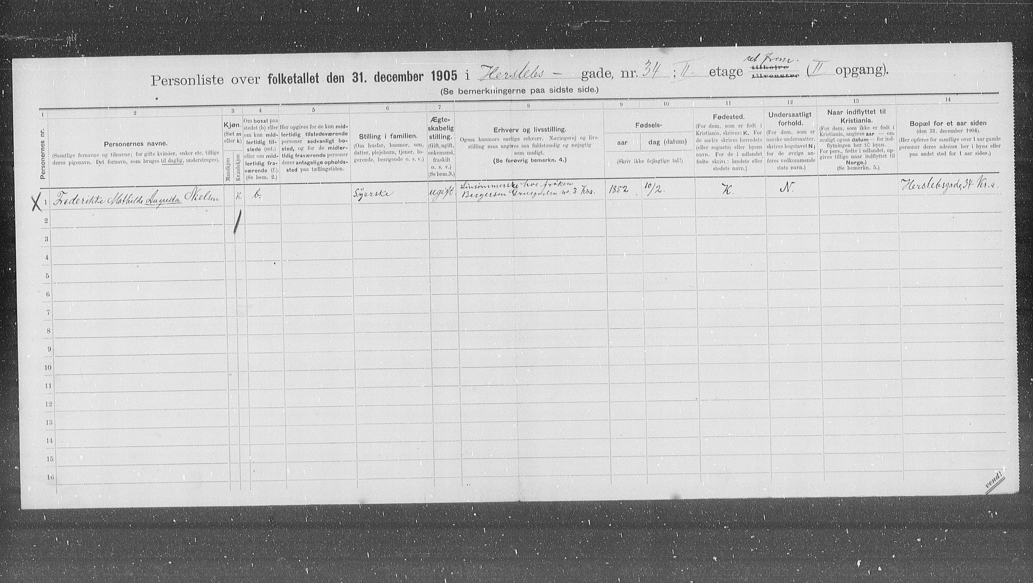 OBA, Municipal Census 1905 for Kristiania, 1905, p. 20668