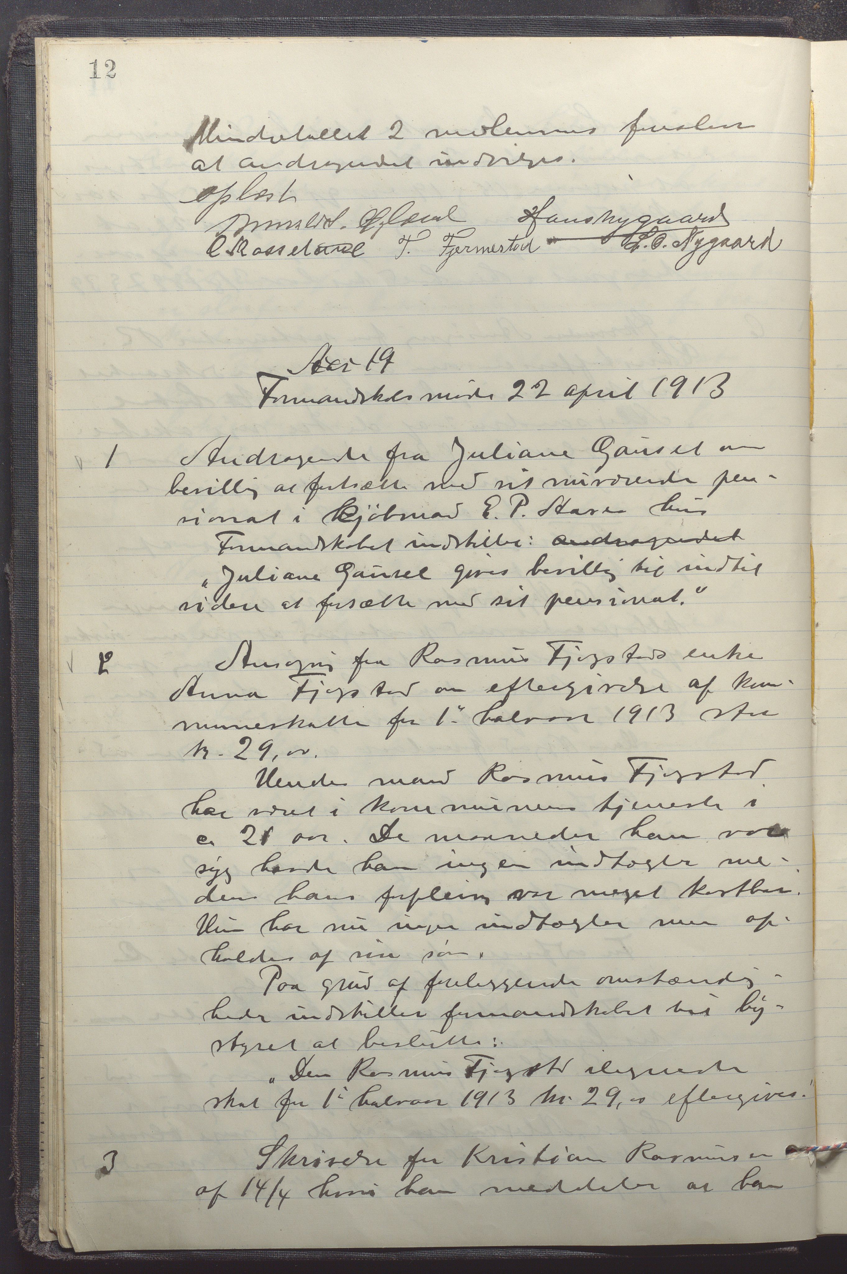 Sandnes kommune - Formannskapet og Bystyret, IKAR/K-100188/Aa/L0008: Møtebok, 1913-1917, p. 12