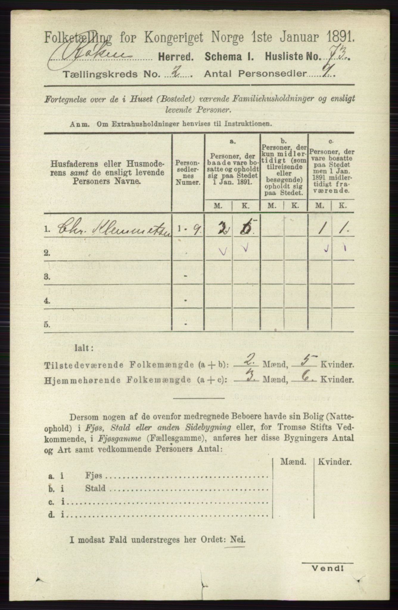 RA, 1891 census for 0627 Røyken, 1891, p. 540